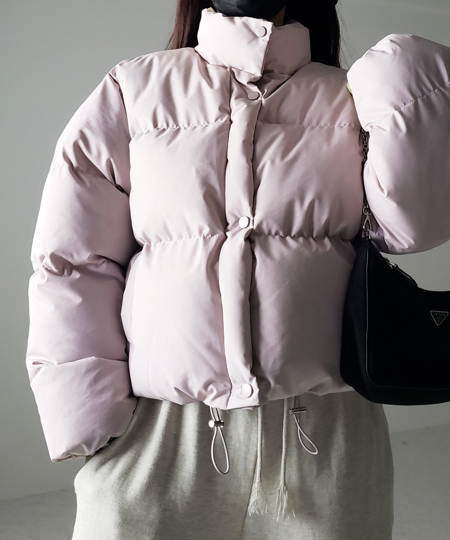 【裾絞り可能2WAY 】ニュアンスカラーショートパフダウンジャケット