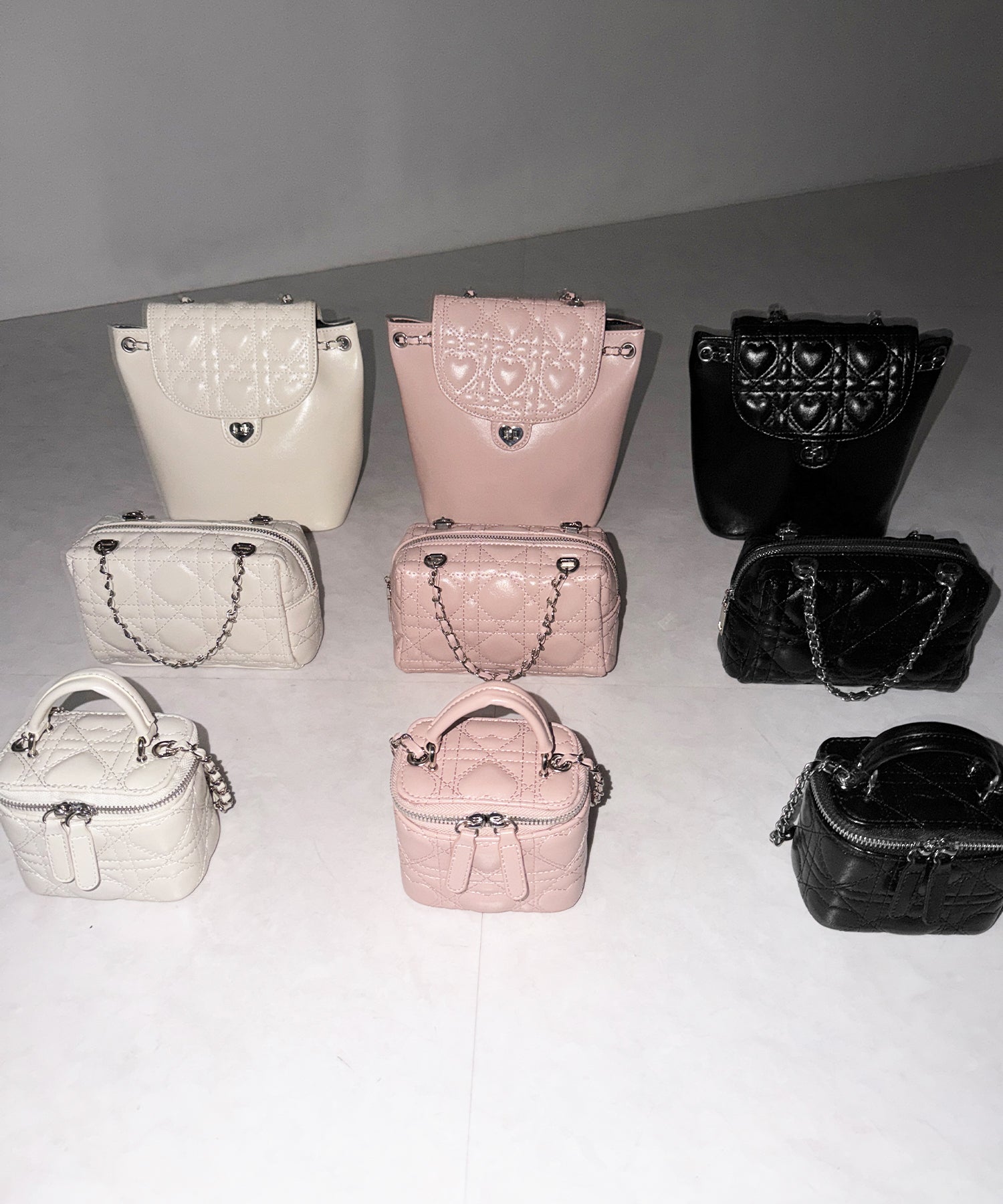 ハートキルティングチェーンミニリュック / heart quilted chain mini backpack