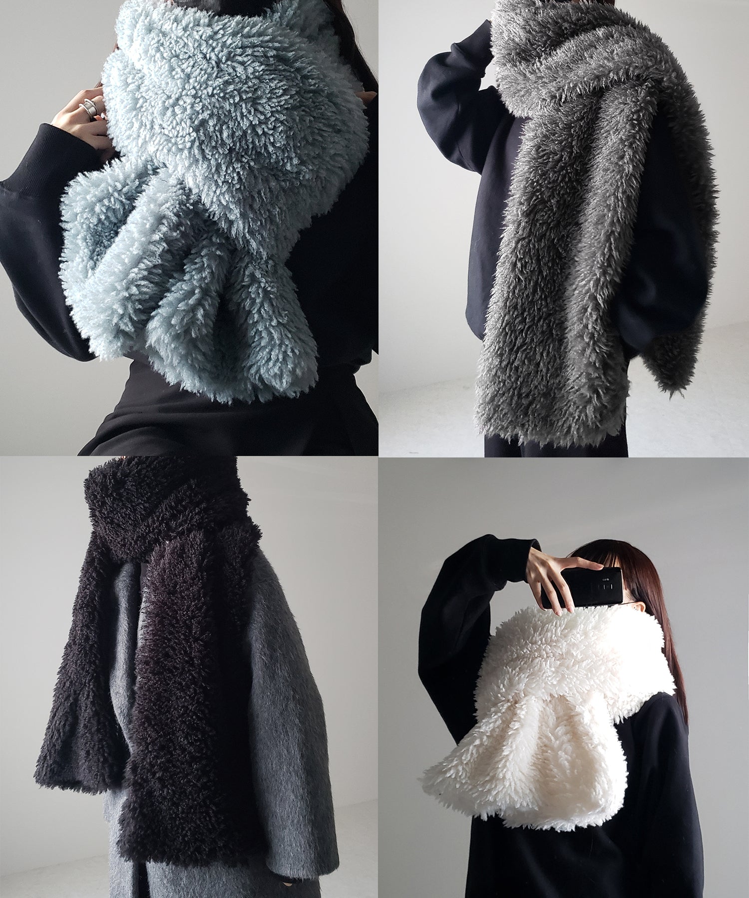 ボリュームフラッフィーシャギーボアマフラー / volume fluffy shaggy boa muffler