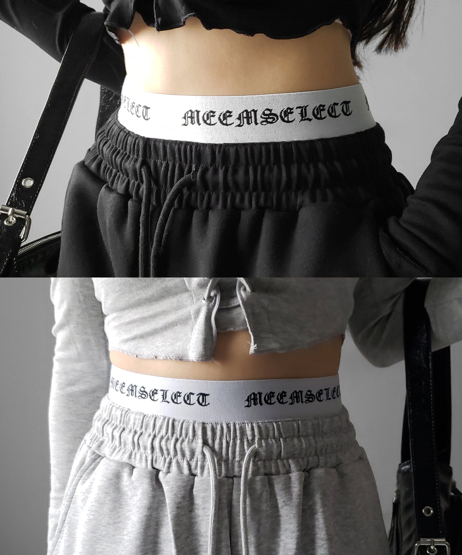 ウエストグランジロゴスウェットワイドパンツ / waist grunge logo sweat wide pants