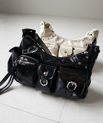 【 ショルダーにできる2WAY 】 4アウトポケットワンハンドルショルダーバッグ / 4 outpocket onehandle shoulder bag