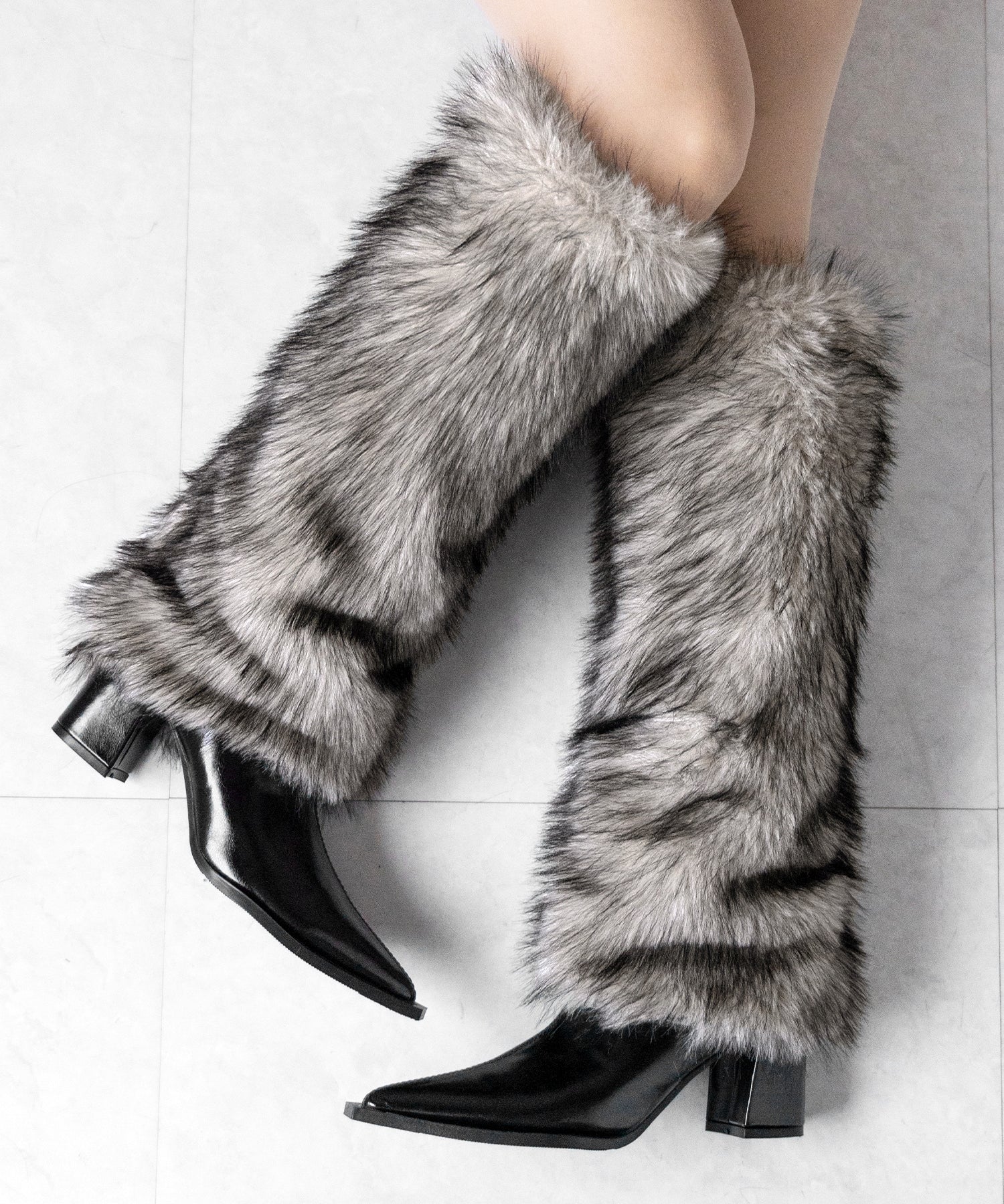 ミックスフェイクファーロングカバーブーツ / mix fake fur long cover boots