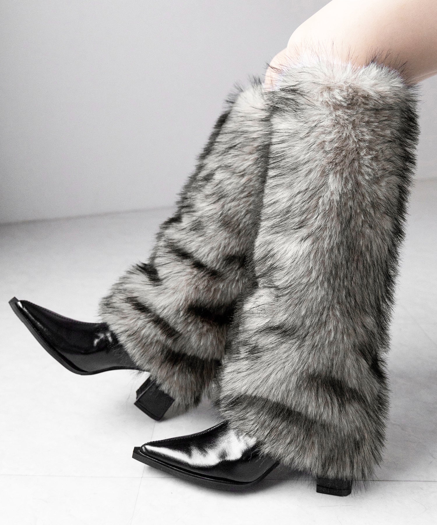 ミックスフェイクファーロングカバーブーツ / mix fake fur long cover boots