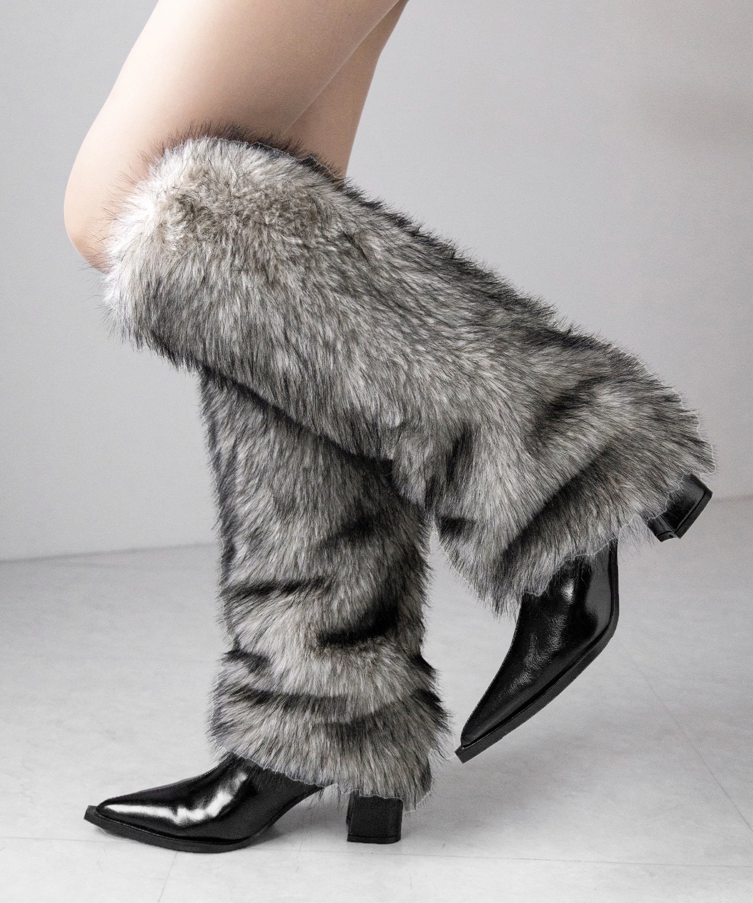 ミックスフェイクファーロングカバーブーツ / mix fake fur long cover boots
