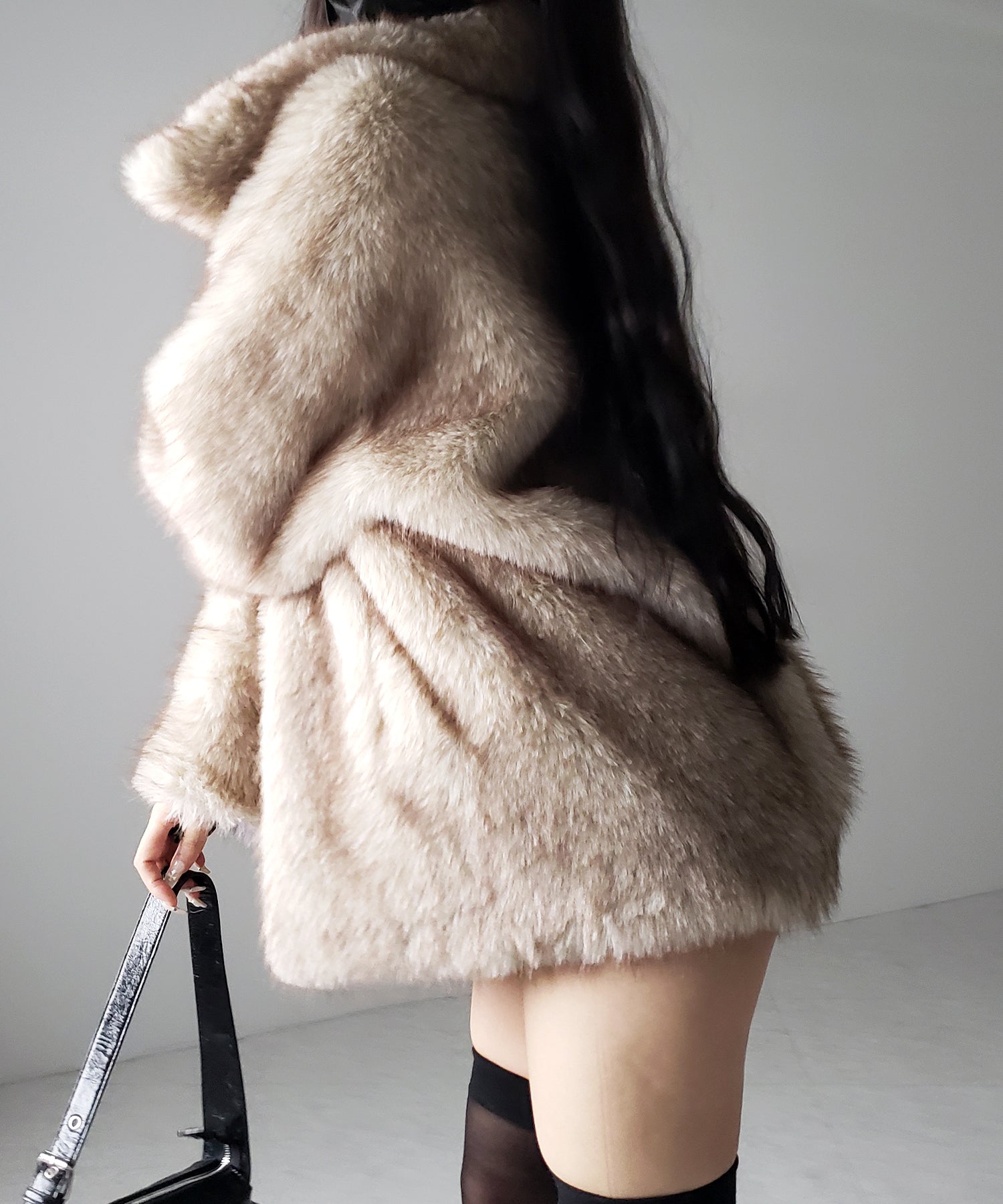 【 5color 】フェイクファーボリュームミドルコート / fake fur volume middle coat