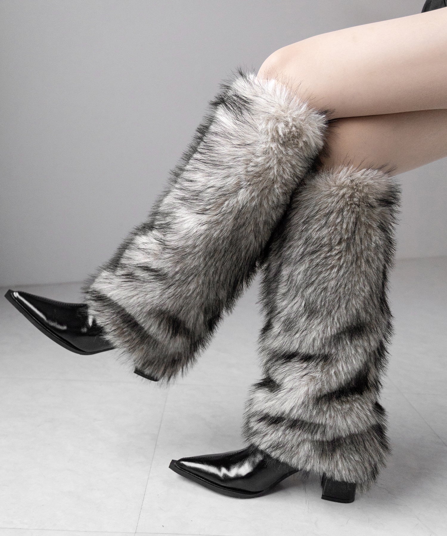 ミックスフェイクファーロングカバーブーツ / mix fake fur long cover boots