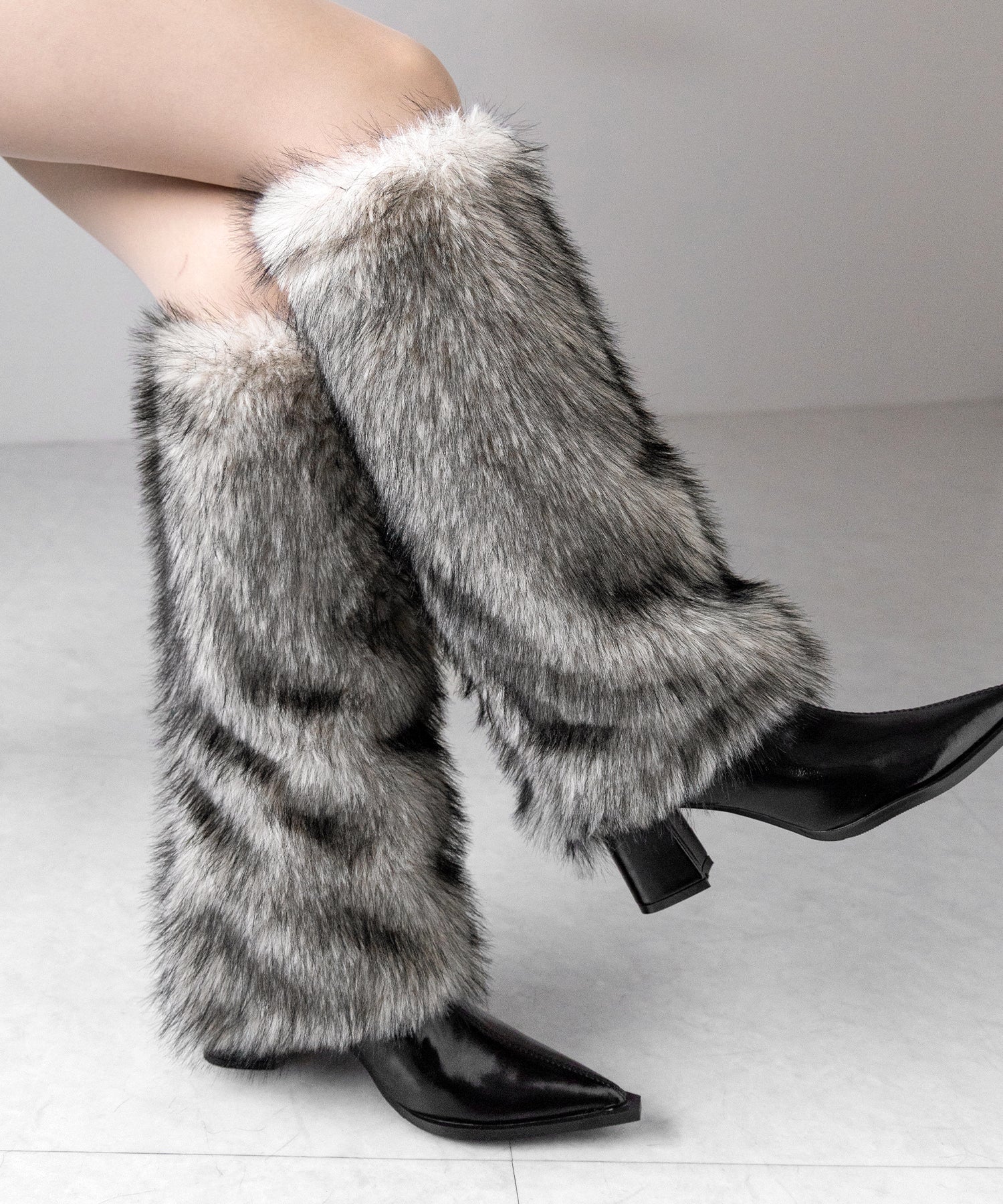 ミックスフェイクファーロングカバーブーツ / mix fake fur long cover boots
