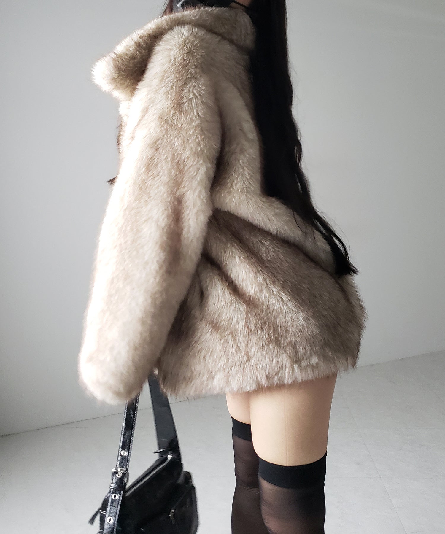 【 5color 】フェイクファーボリュームミドルコート / fake fur volume middle coat