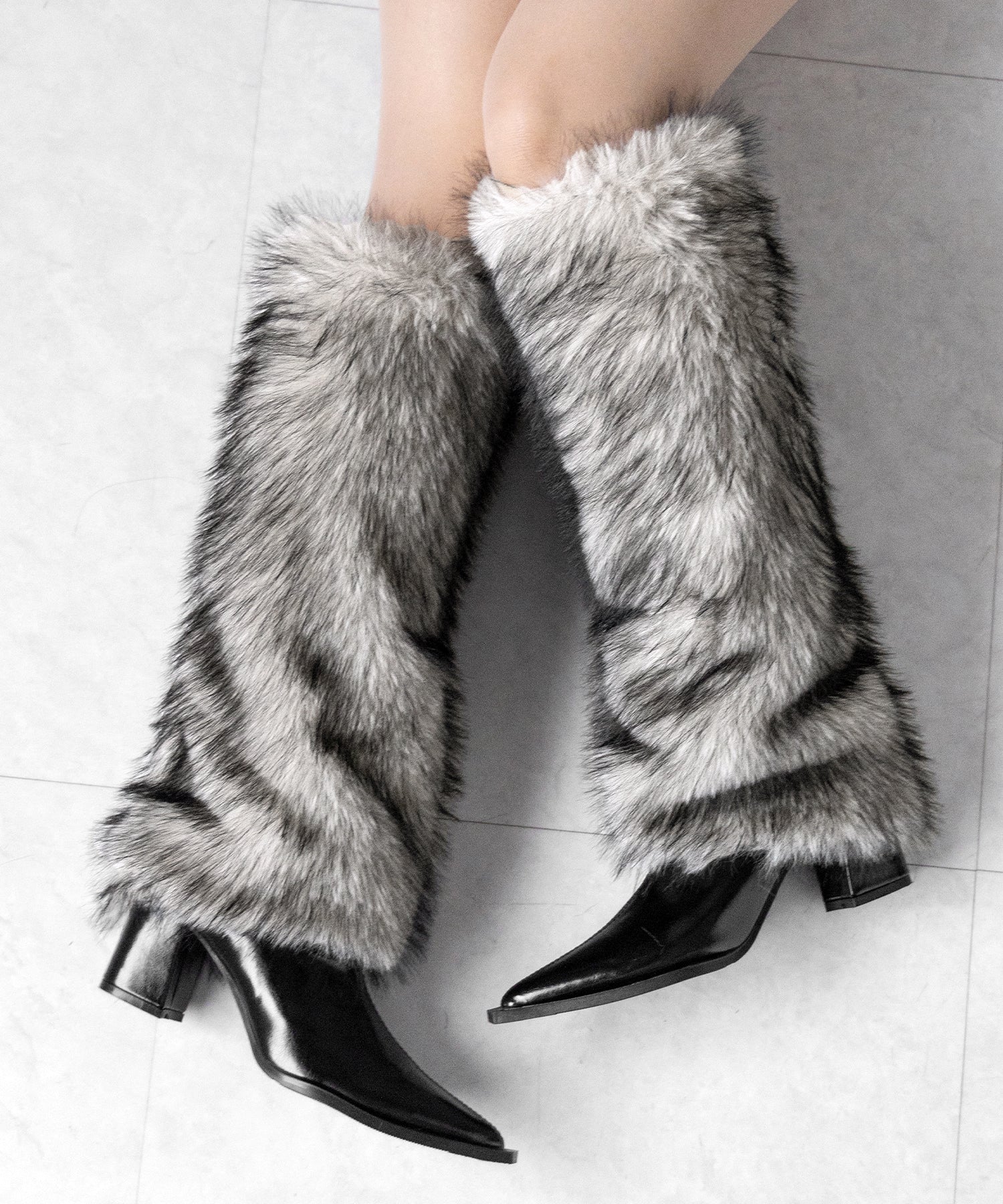 ミックスフェイクファーロングカバーブーツ / mix fake fur long cover boots
