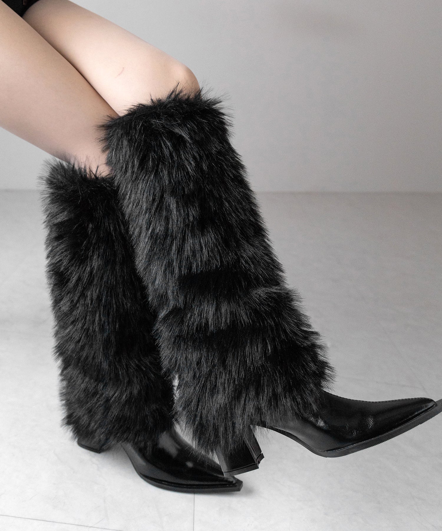ミックスフェイクファーロングカバーブーツ / mix fake fur long cover boots