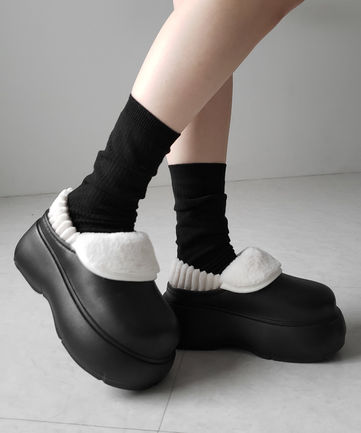厚底EVAボアサボスリッポン / platform EVA boa sabo slipons