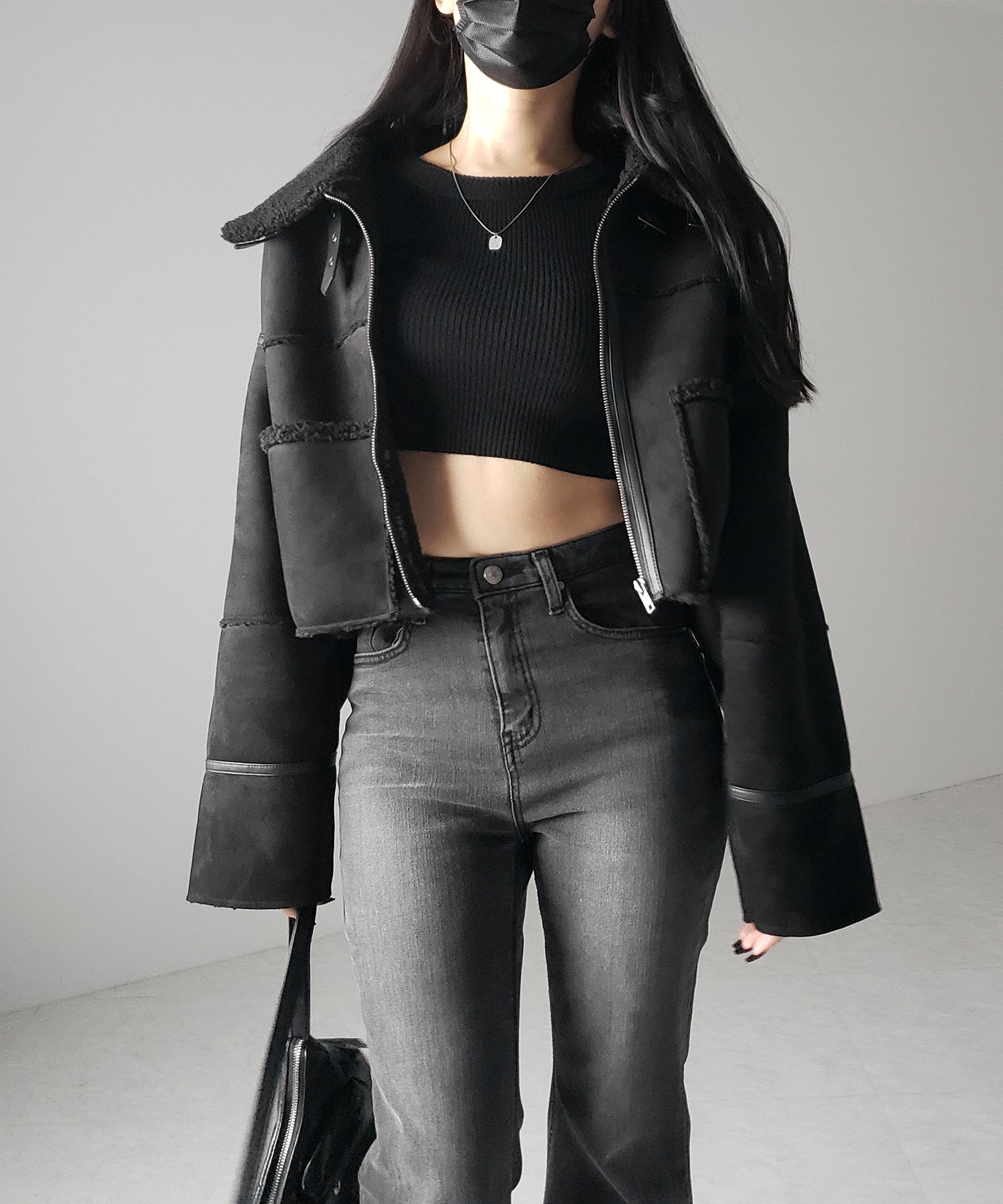 BASIC ショートリブニットトップス / BASIC SHORT LIB KNIT TOPS