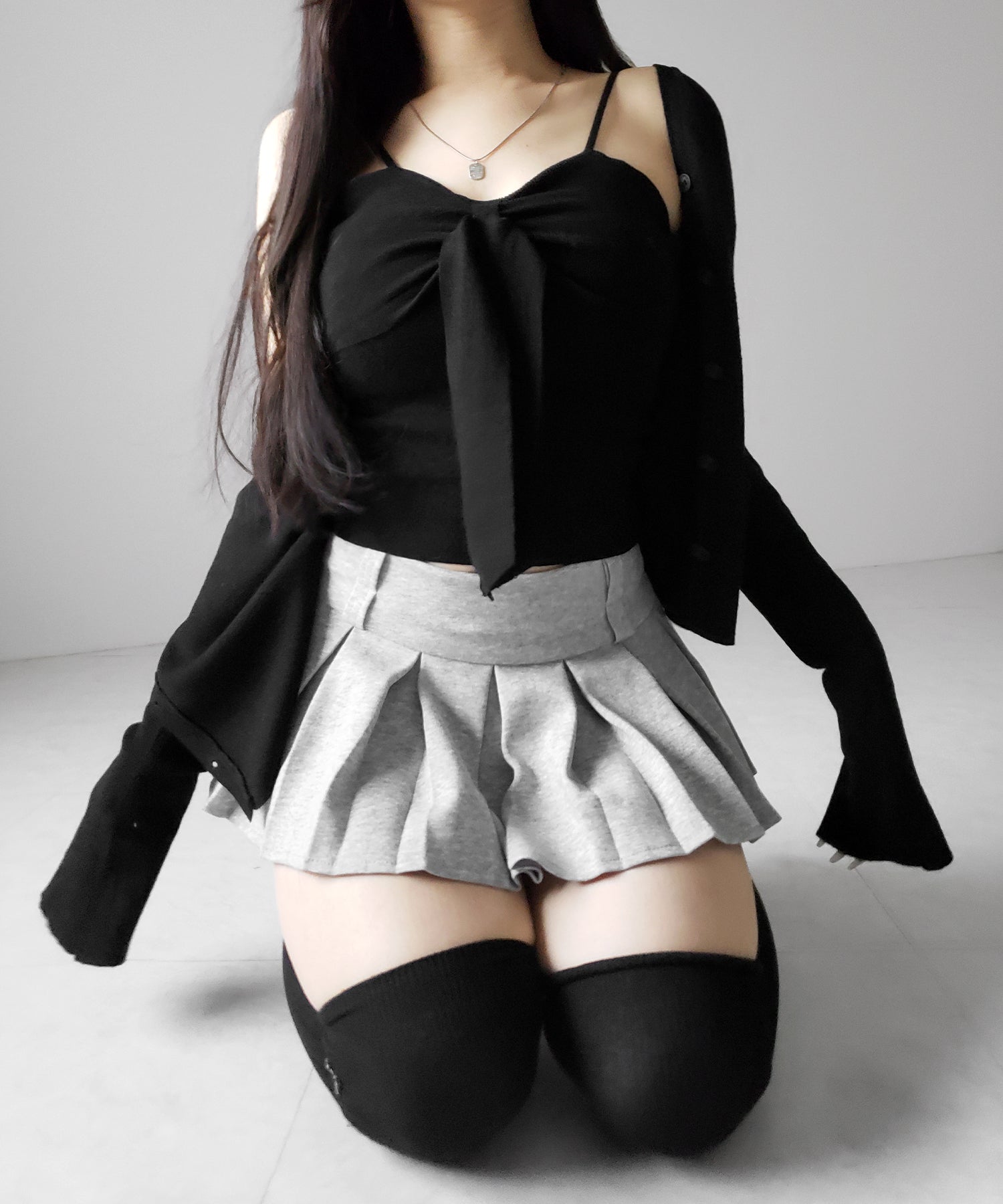 【 2点セット 】リボンニットキャミソール + カーディガンセット /ribbon knit camisole + cardigan SET