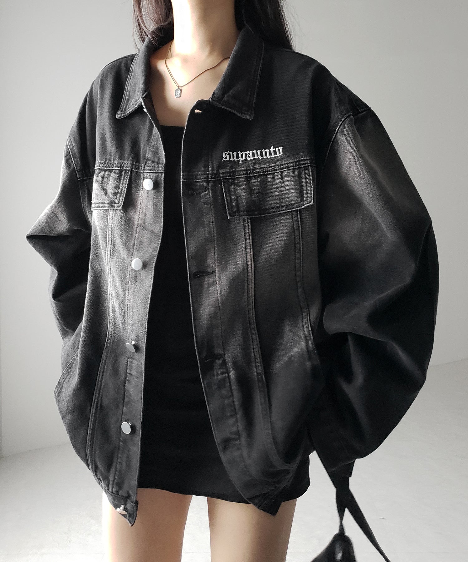 グラデーションヴィンテージウォッシュオーバーデニムジャケット / gradation vintage wash over denim jacket