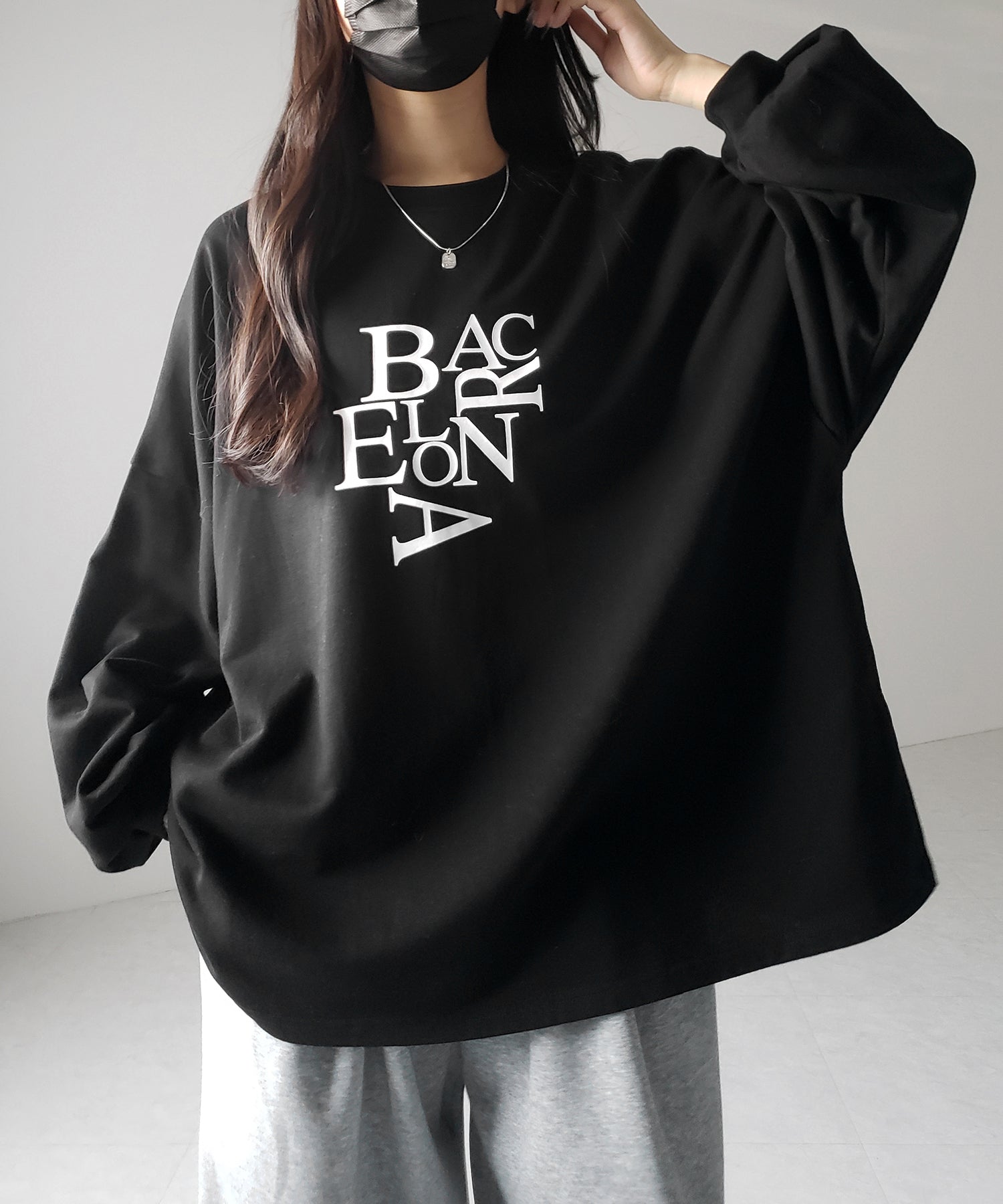 【 2 color 】BACロゴレタリングBIGスウェットロンT / BAC logo lettering big sweat long Tee