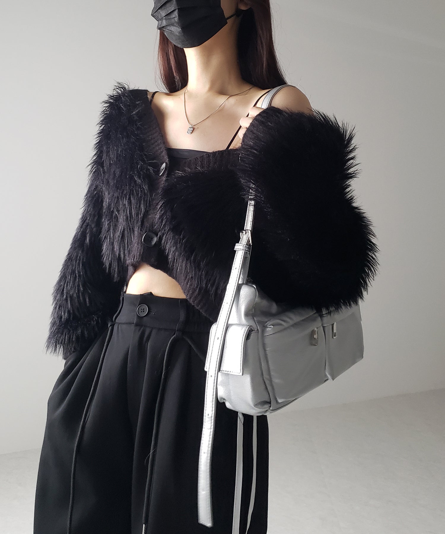 ファームードシャギーニットカーディガン