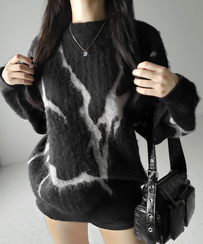 CRACK モヘアライクオーバーニット / CRACK mohair-like over knit