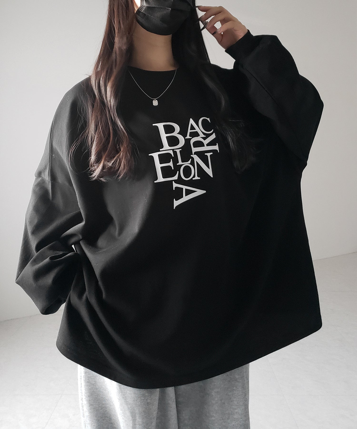 【 2 color 】BACロゴレタリングBIGスウェットロンT / BAC logo lettering big sweat long Tee