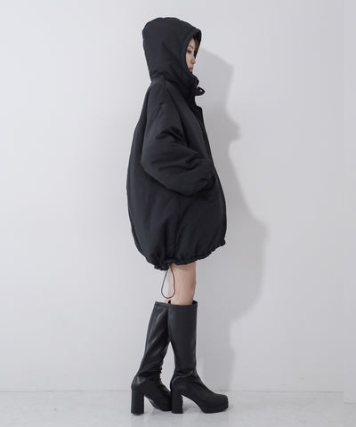 【 裾絞り可能2WAY 】フード付きパファーエコダウンモンスターコート / 2WAY Hooded puffer eco down monster coat