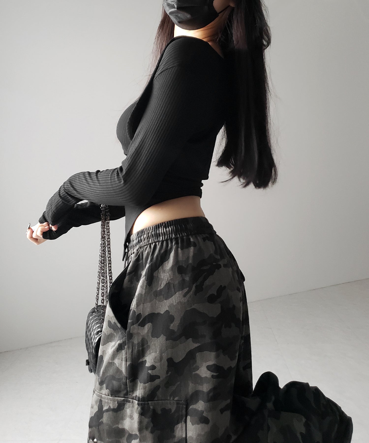【 2点セット 】シャーリングリボンベアトップス & ショートカーディガン SET / shirring ribbon bare tops & short cardigan SET