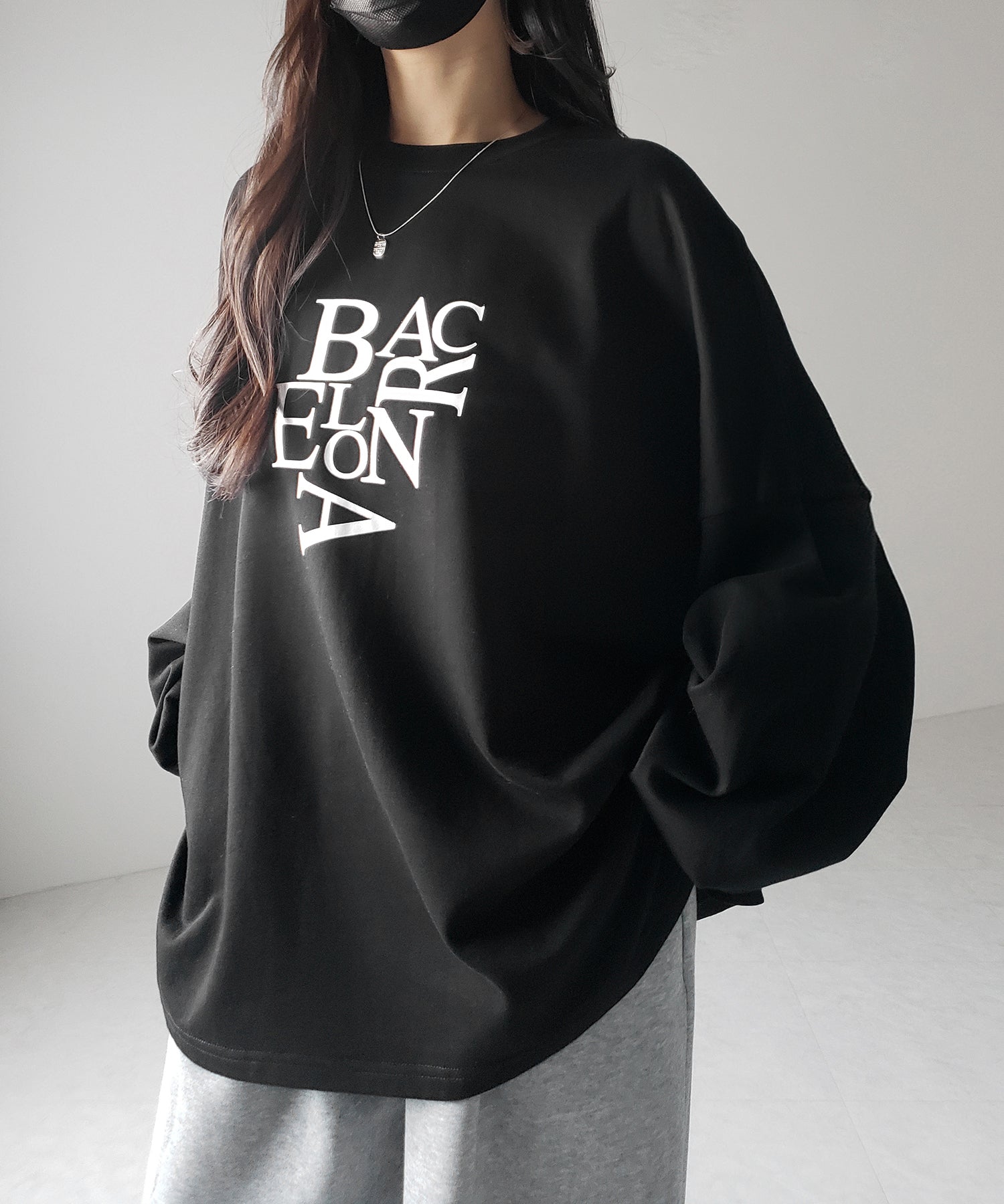 【 2 color 】BACロゴレタリングBIGスウェットロンT / BAC logo lettering big sweat long Tee