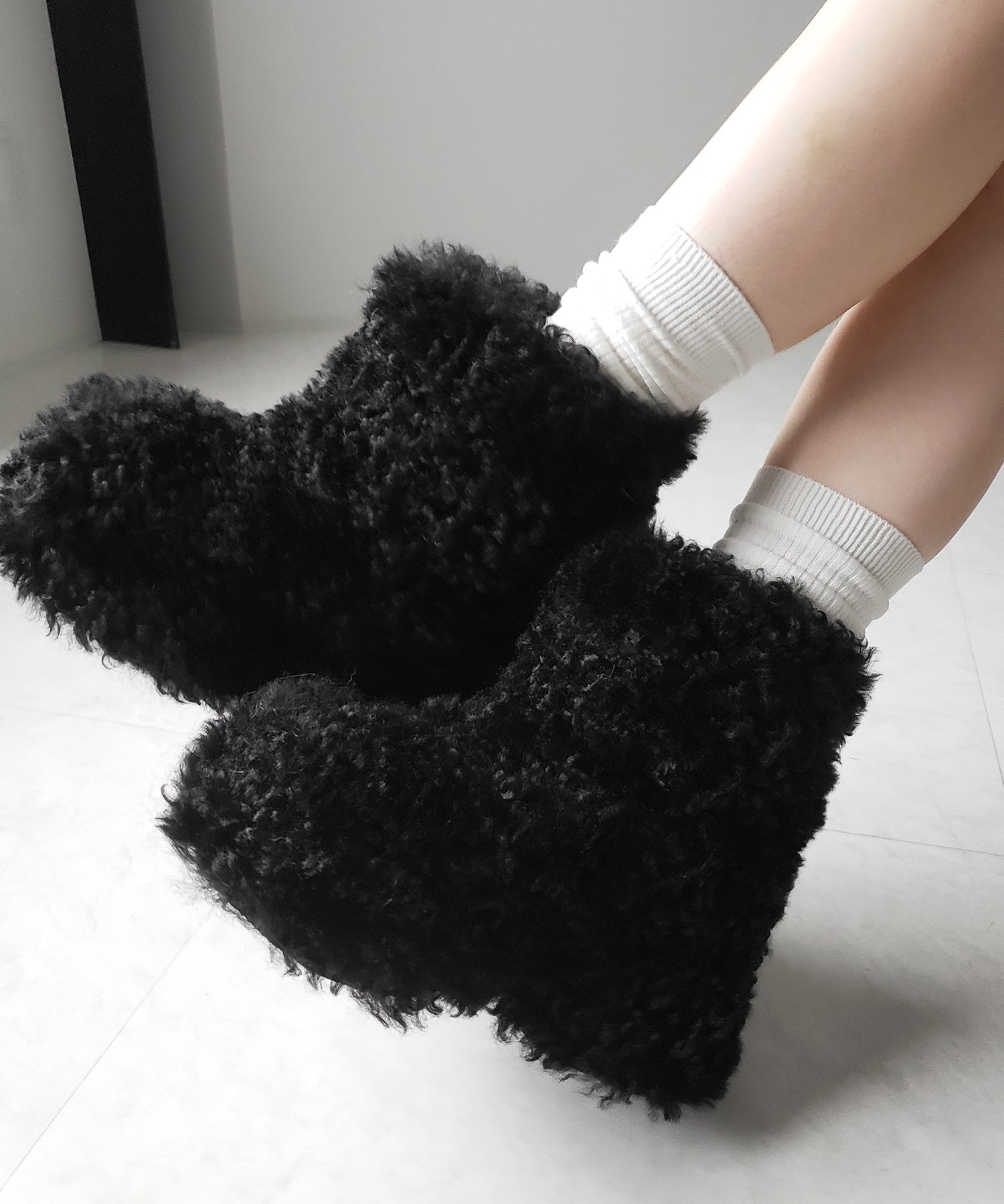 厚底テディボアショートブーツ / platform teddy boa short boots