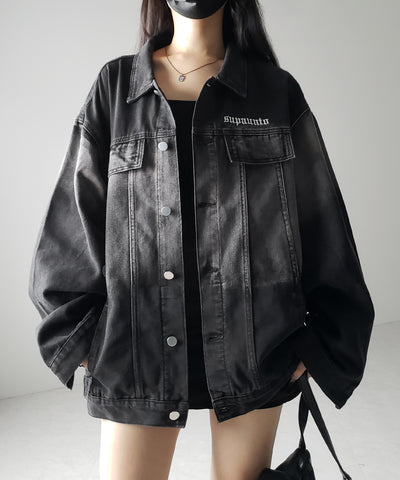 グラデーションヴィンテージウォッシュオーバーデニムジャケット / gradation vintage wash over denim jacket
