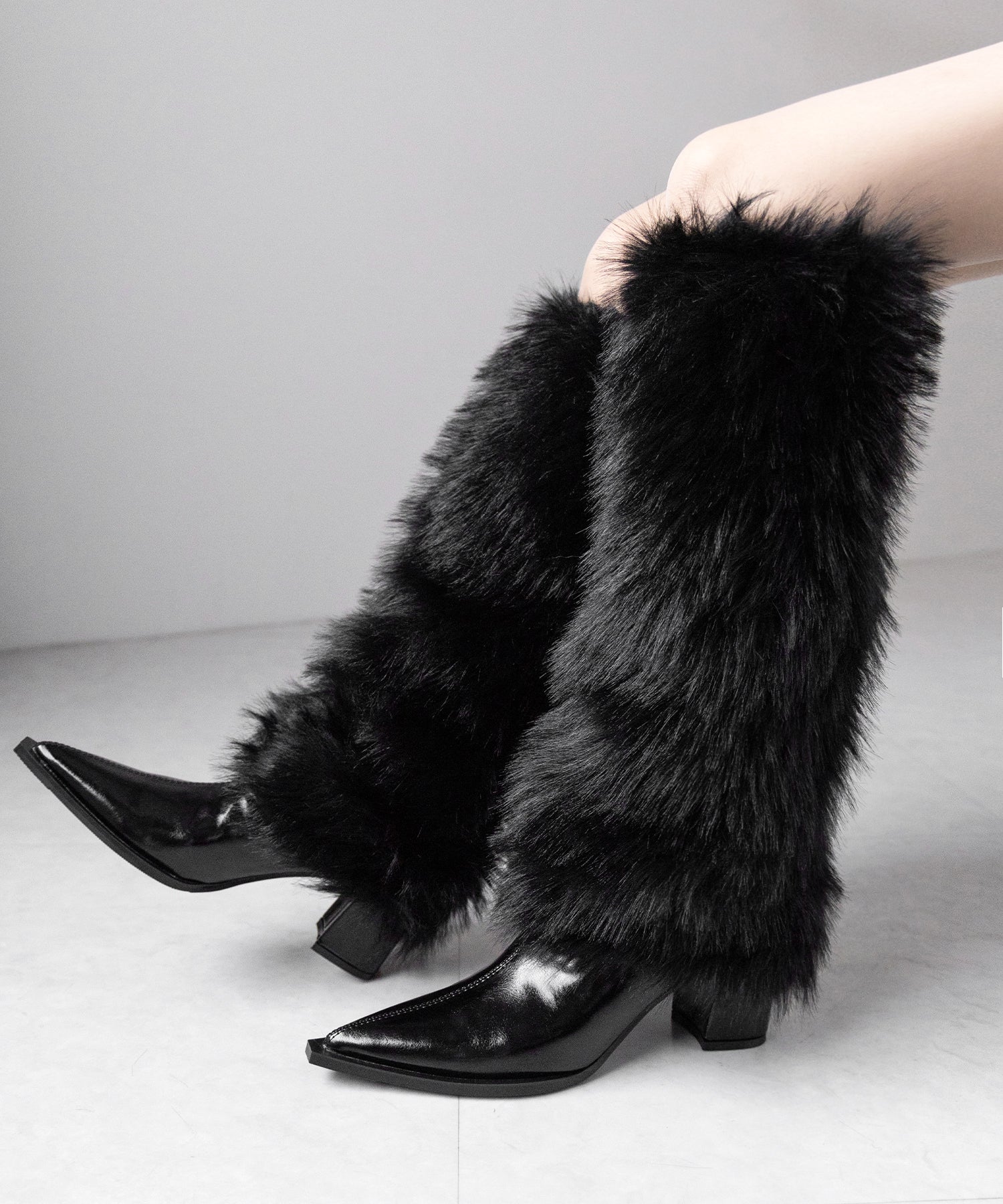 ミックスフェイクファーロングカバーブーツ / mix fake fur long cover boots