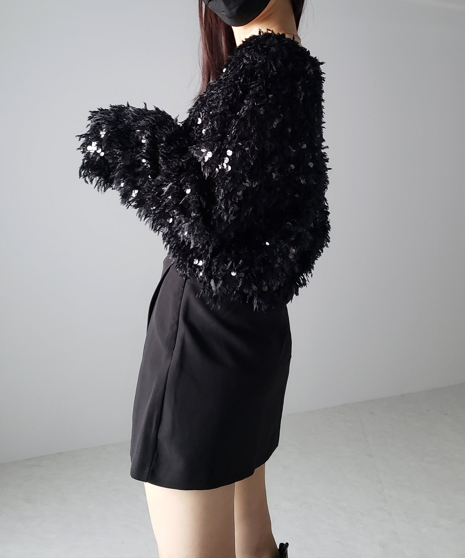 【 4color 】フェザースパングルオーバートップス/feather spangle over tops