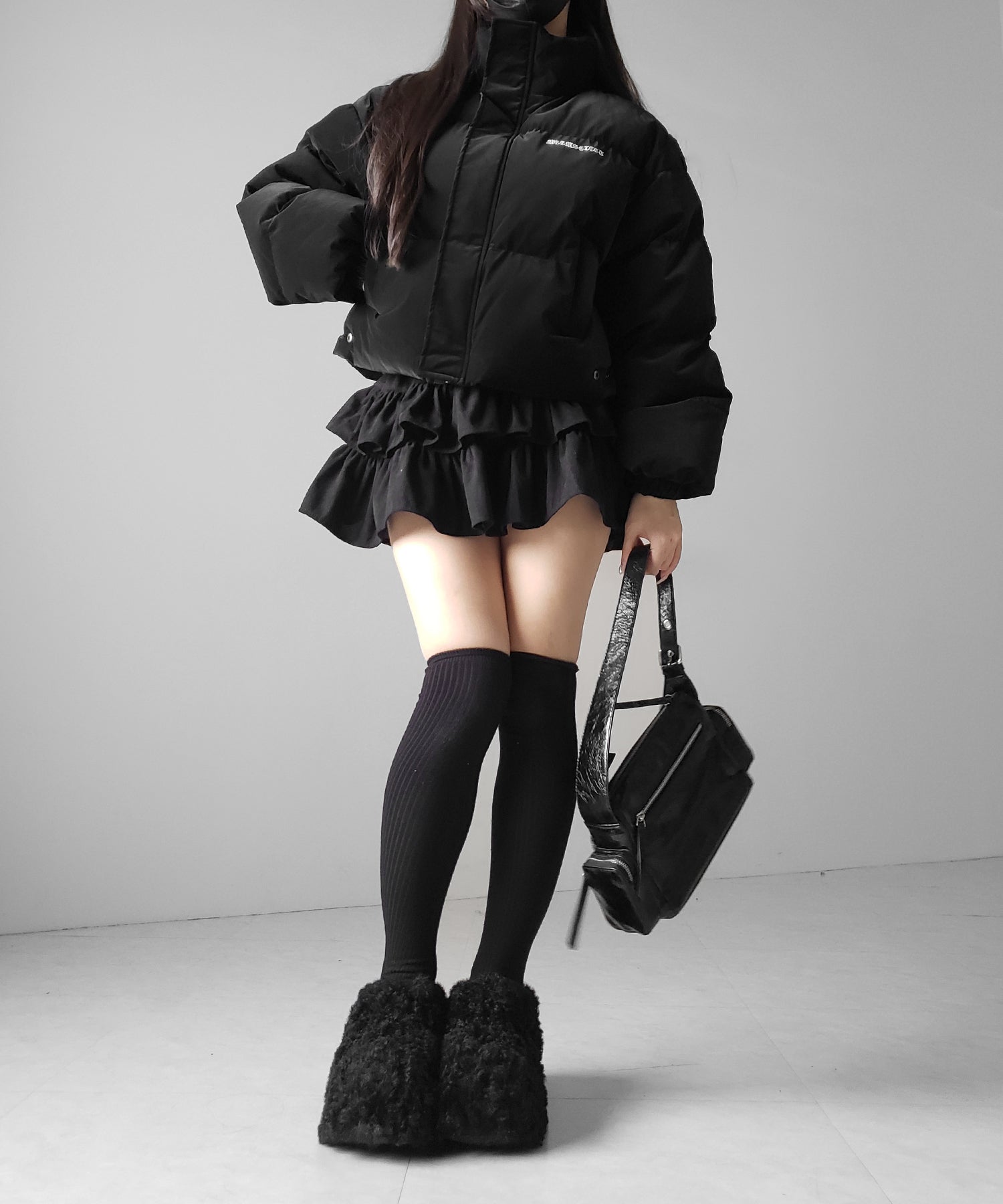 【 無地 or レオパードから選べる / インパン裏地付 】コーデュロイティアードフリルミニスカート / corduroy tiered frill mini skirt