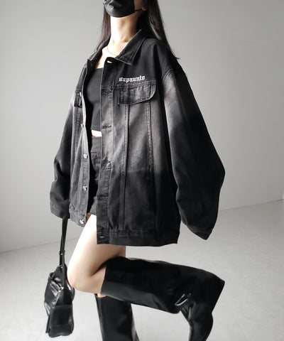 グラデーションヴィンテージウォッシュオーバーデニムジャケット / gradation vintage wash over denim jacket