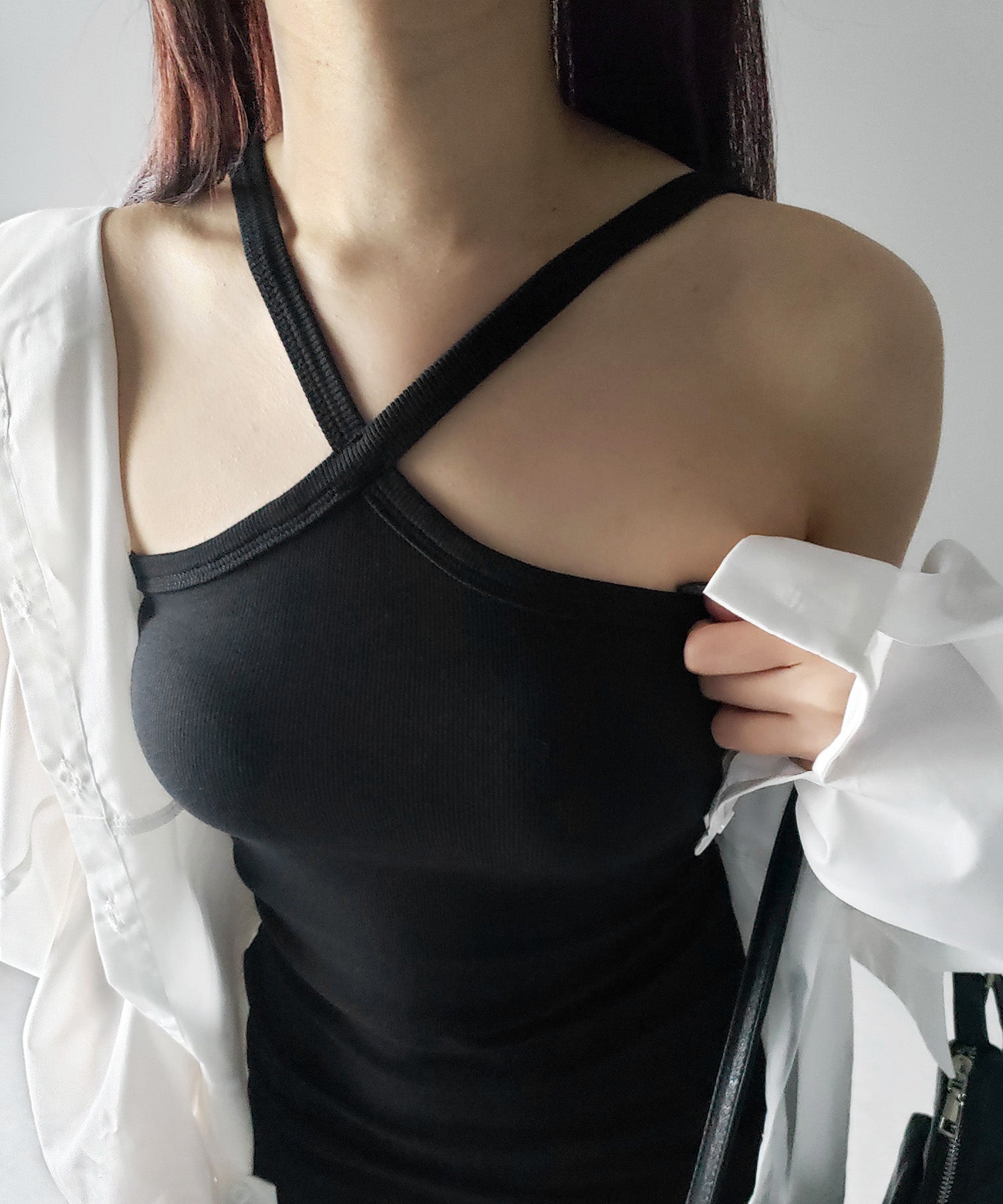 【 カップ付き 】クロスストラップミニキャミワンピース / cross strap mini cami onepiece