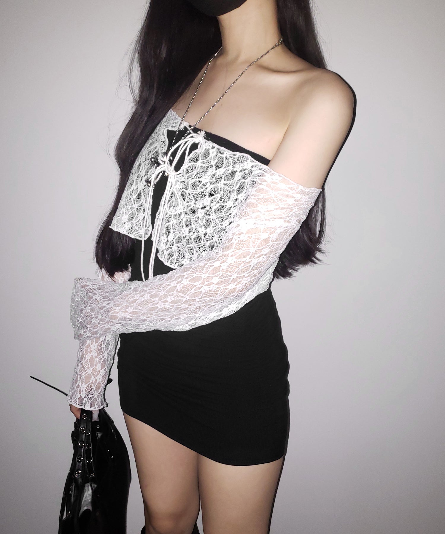 【 2color 】サイドシャーリングタイトリブミニワンピース / side shirring tight rib mini onepiece