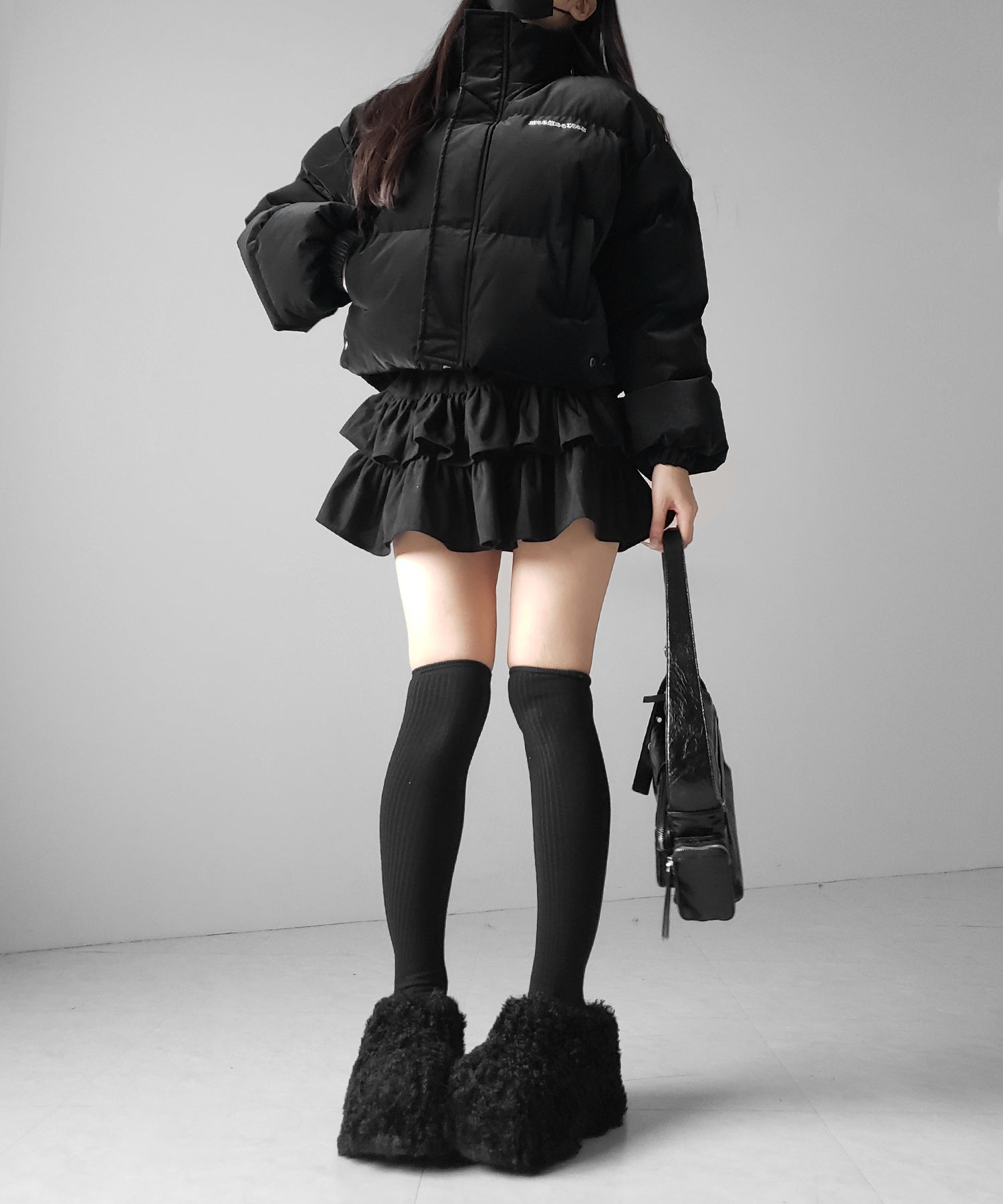 【 無地 or レオパードから選べる / インパン裏地付 】コーデュロイティアードフリルミニスカート / corduroy tiered frill mini skirt