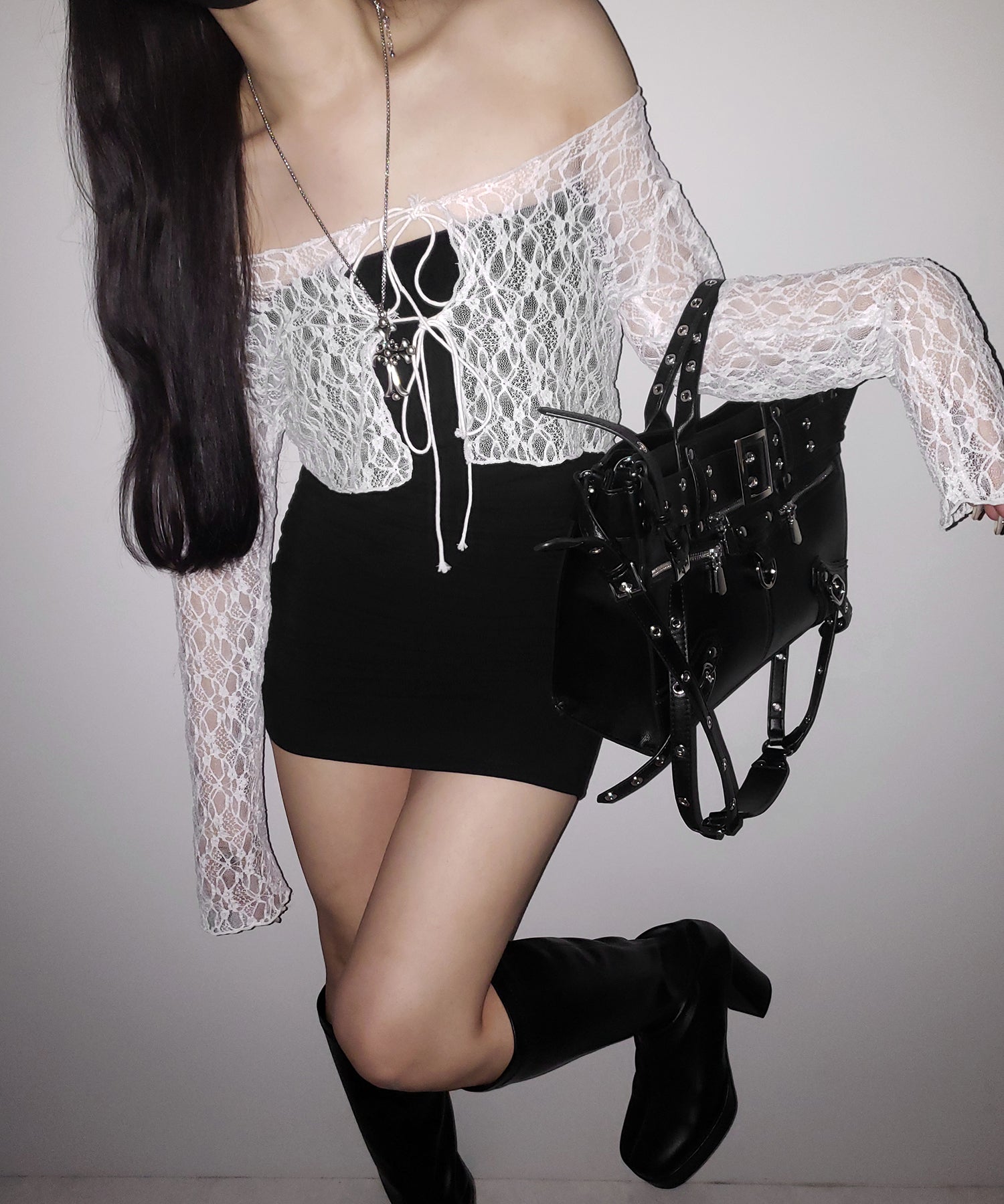 【 2color 】サイドシャーリングタイトリブミニワンピース / side shirring tight rib mini onepiece
