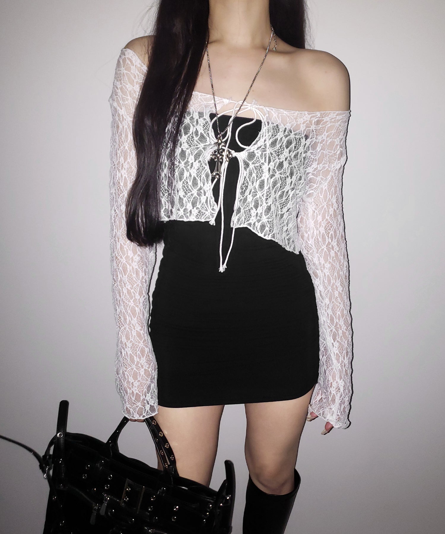 【 2color 】サイドシャーリングタイトリブミニワンピース / side shirring tight rib mini onepiece