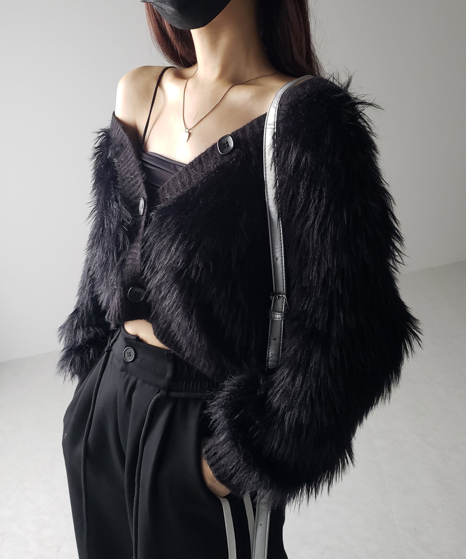 ファームードシャギーニットカーディガン