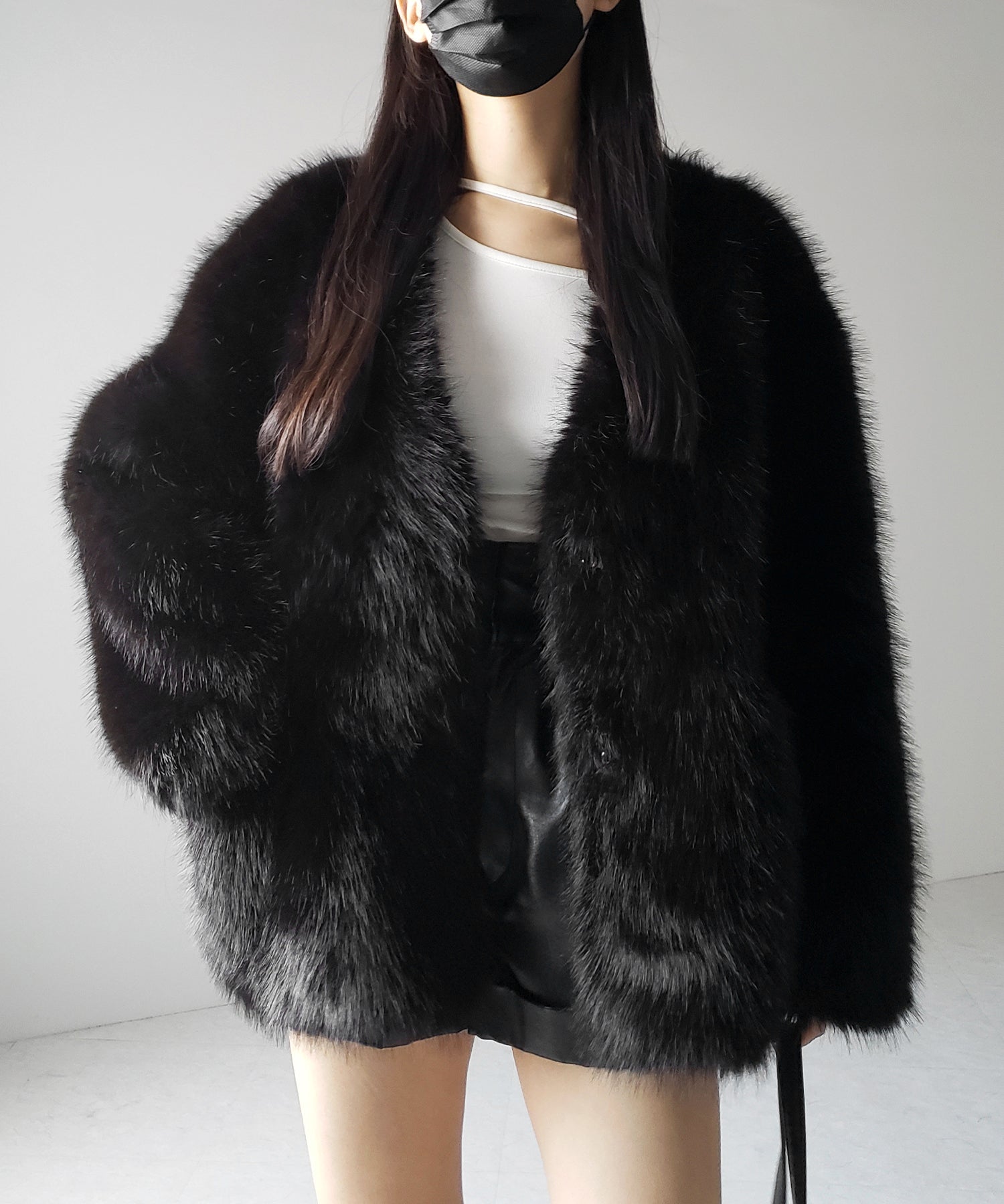 ミンクライクフェイクファーボリュームコート / mink-like fake fur volume coat