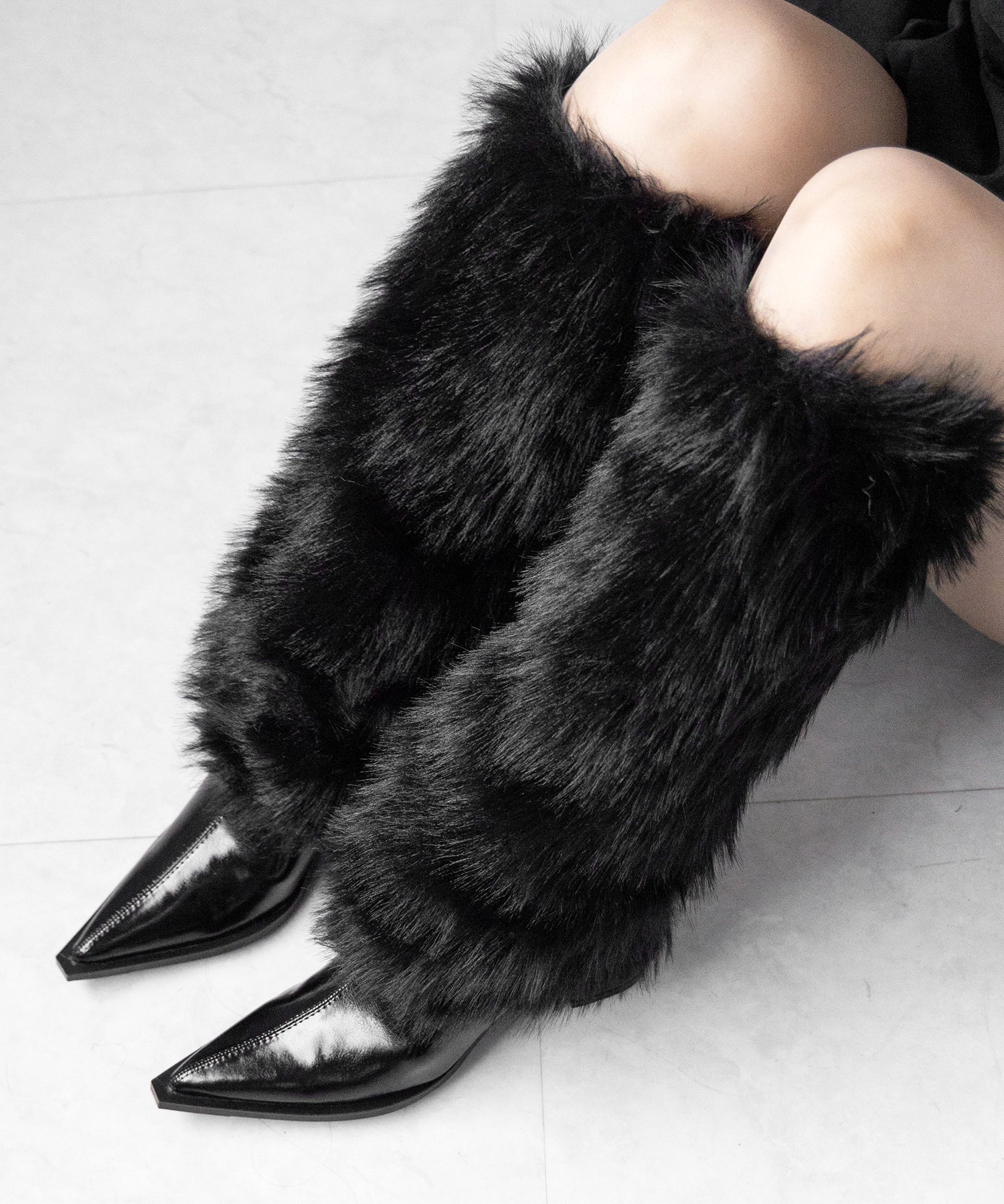 ミックスフェイクファーロングカバーブーツ / mix fake fur long cover boots