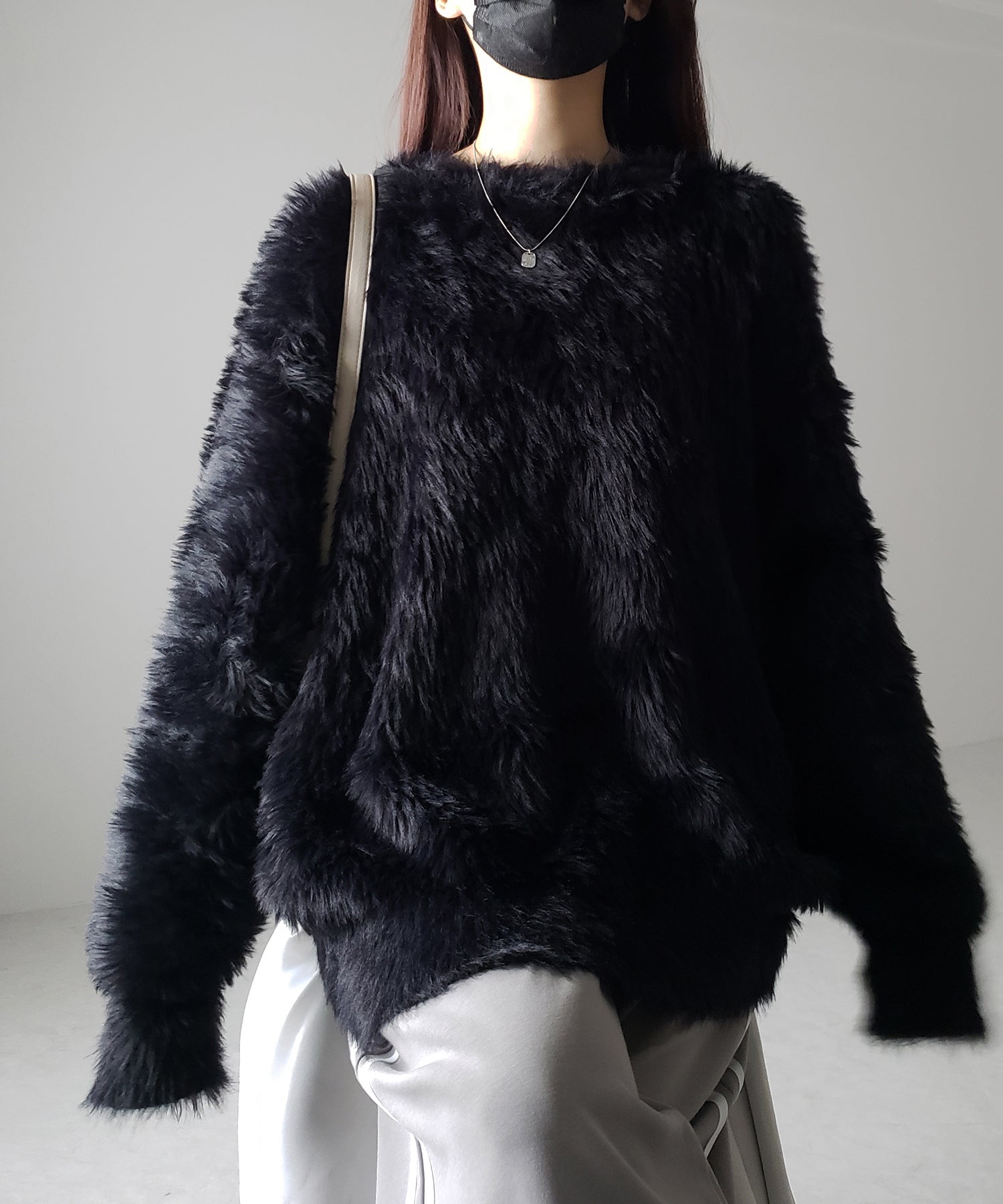 【 4color 】ビッグシルエットロングシャギールーズニット / big silhouette long shaggy loose knit