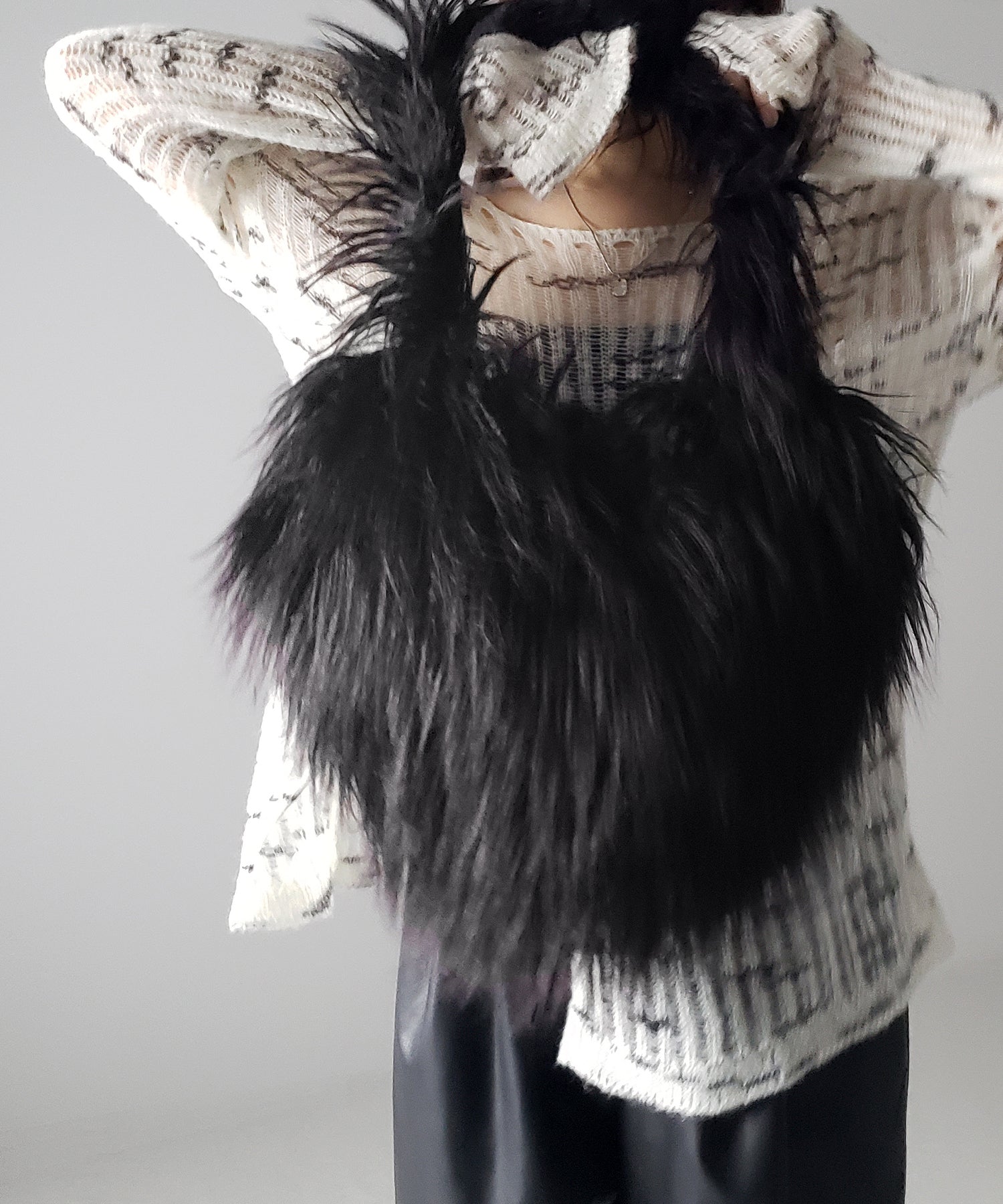 【 4color 】シャギーファーハートショルダーバッグ / shaggy fur heart shoulder bag