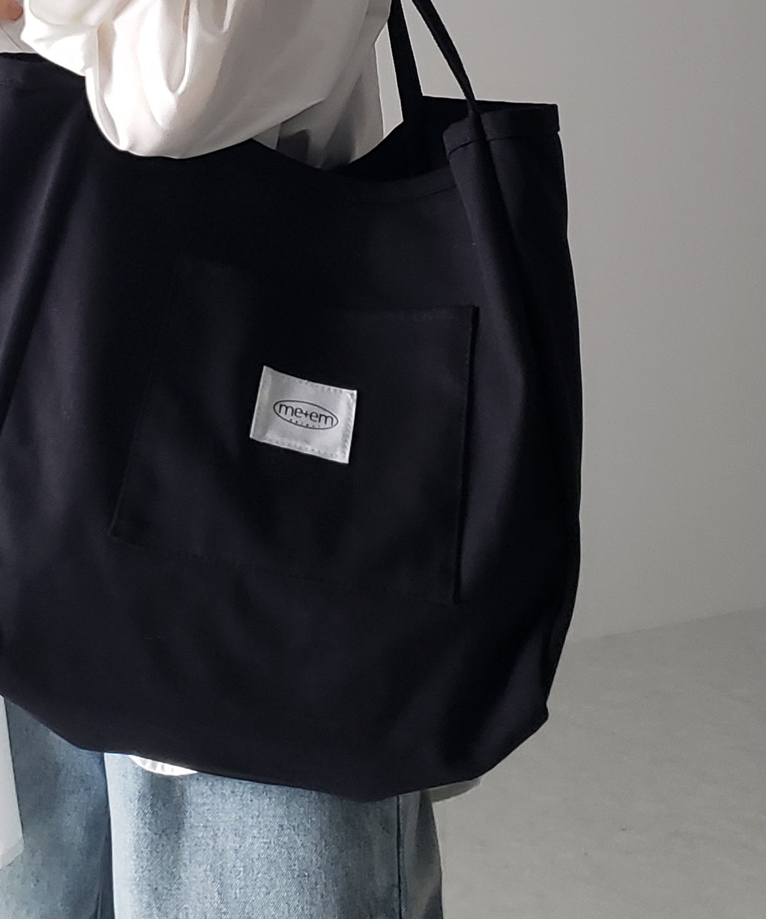 【 7color /大容量 】ミームセレクトオリジナルタグキャンバスカラートートバッグ / me+em select original tag canvas color totebag