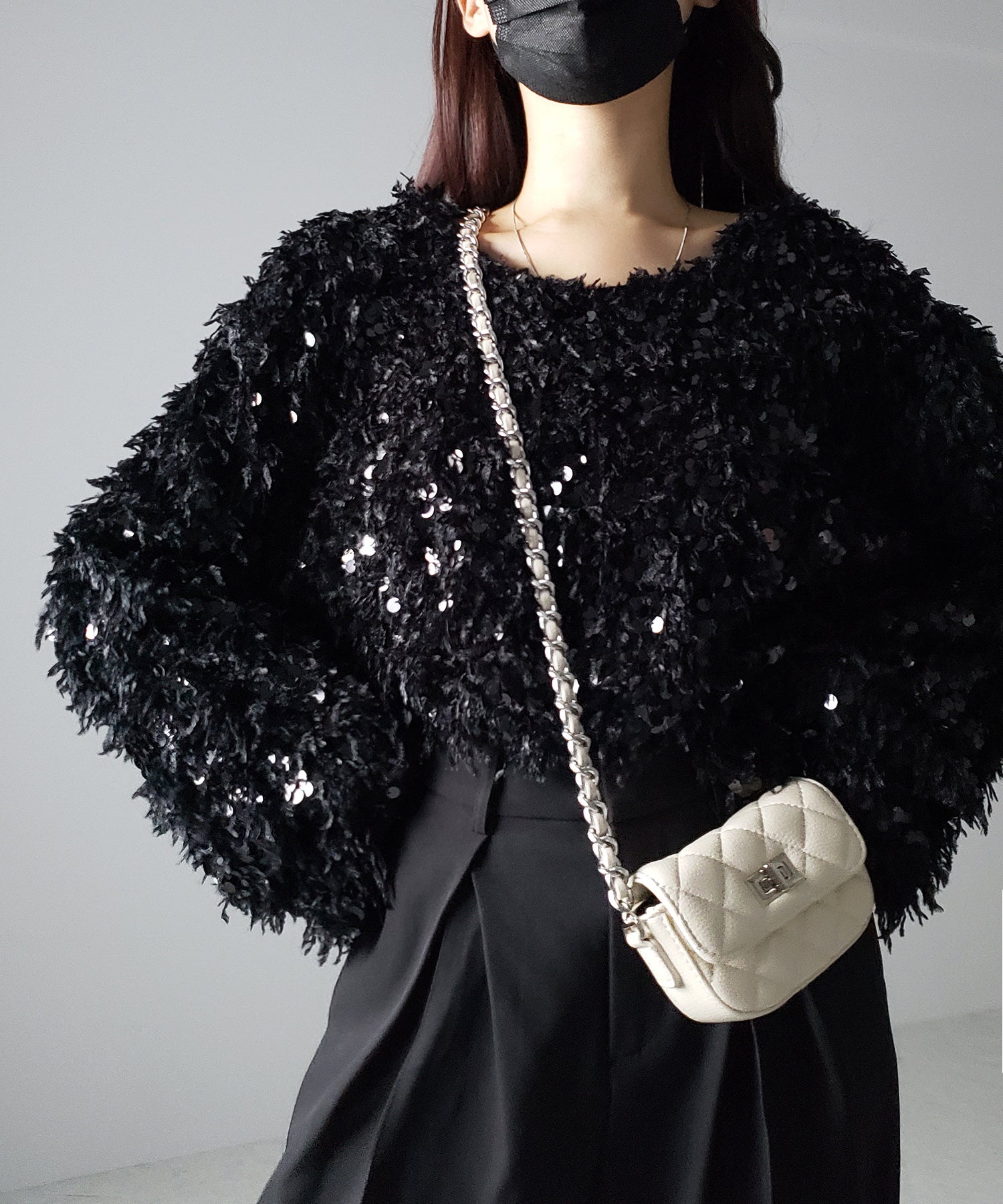 【 4color 】フェザースパングルオーバートップス/feather spangle over tops