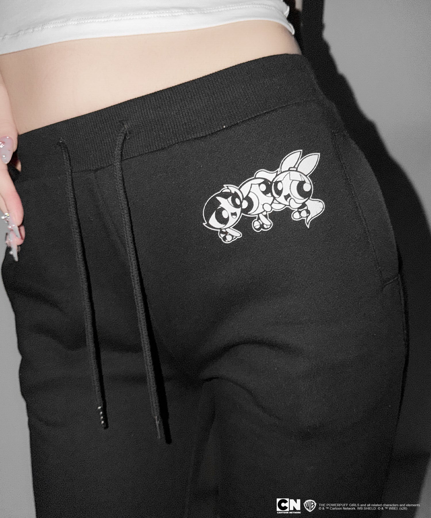 【THE POWERPUFF GIRLS】パワーパフガールズバックレタリングロゴスウェットフレアパンツ / back lettering logo sweat flare pants【 セットアップ着用可能 】