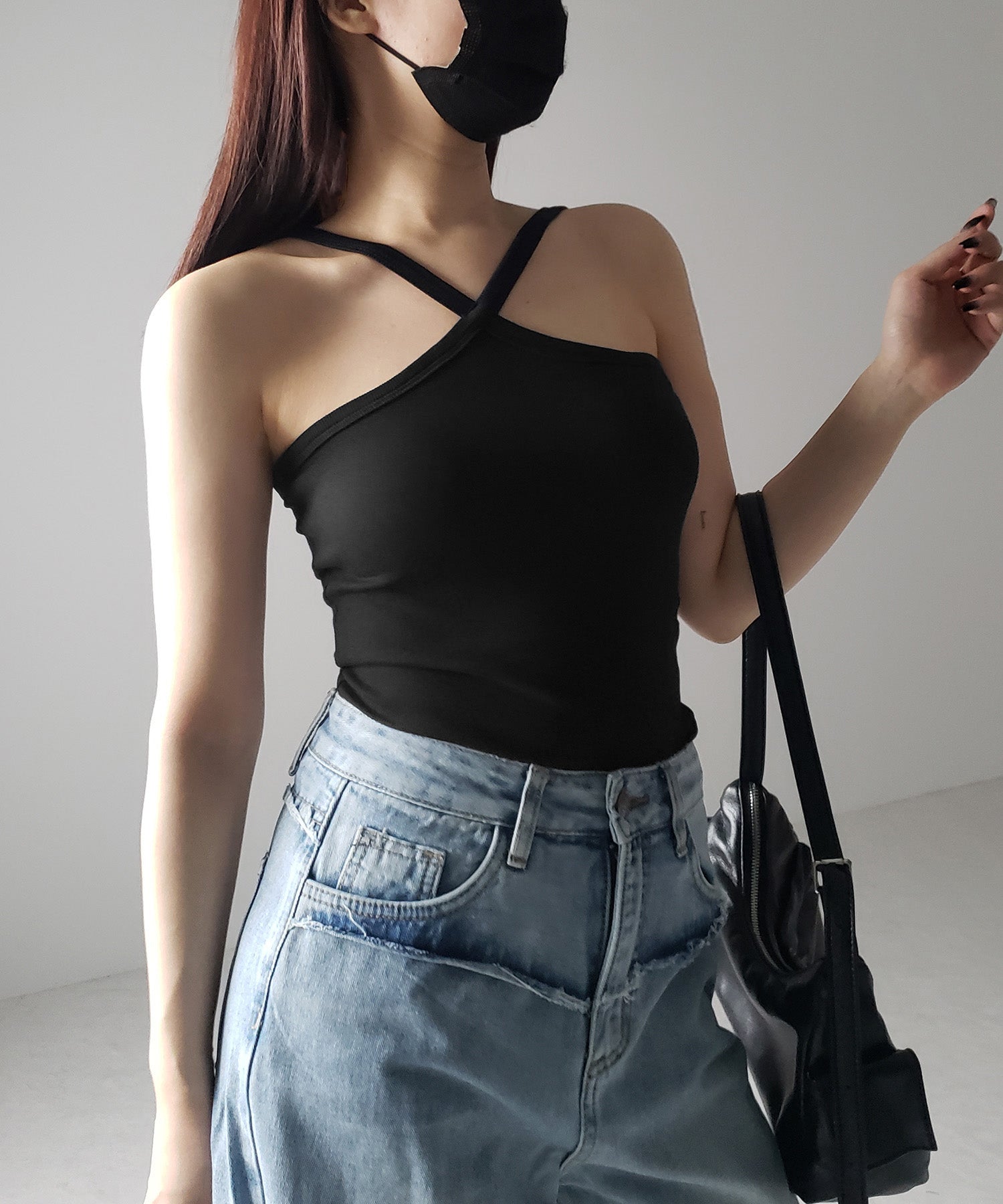 【 カップ付き 】クロスストラップミニキャミワンピース / cross strap mini cami onepiece