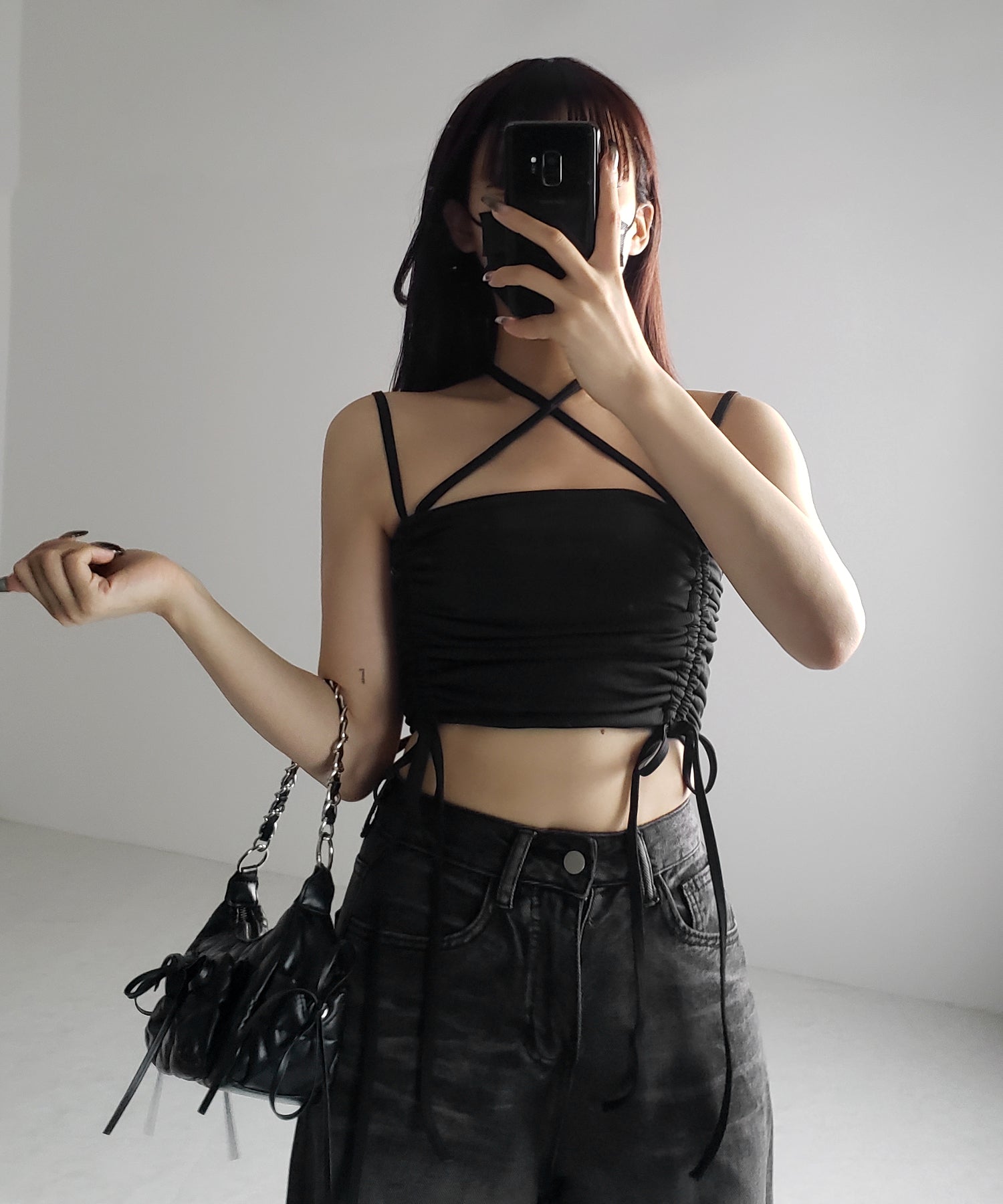 【 レディース水着/2点セット 】2WAY クロスストラップシャーリングリボンセパレートビキニ / cross strap shirring ribbon separate bikini