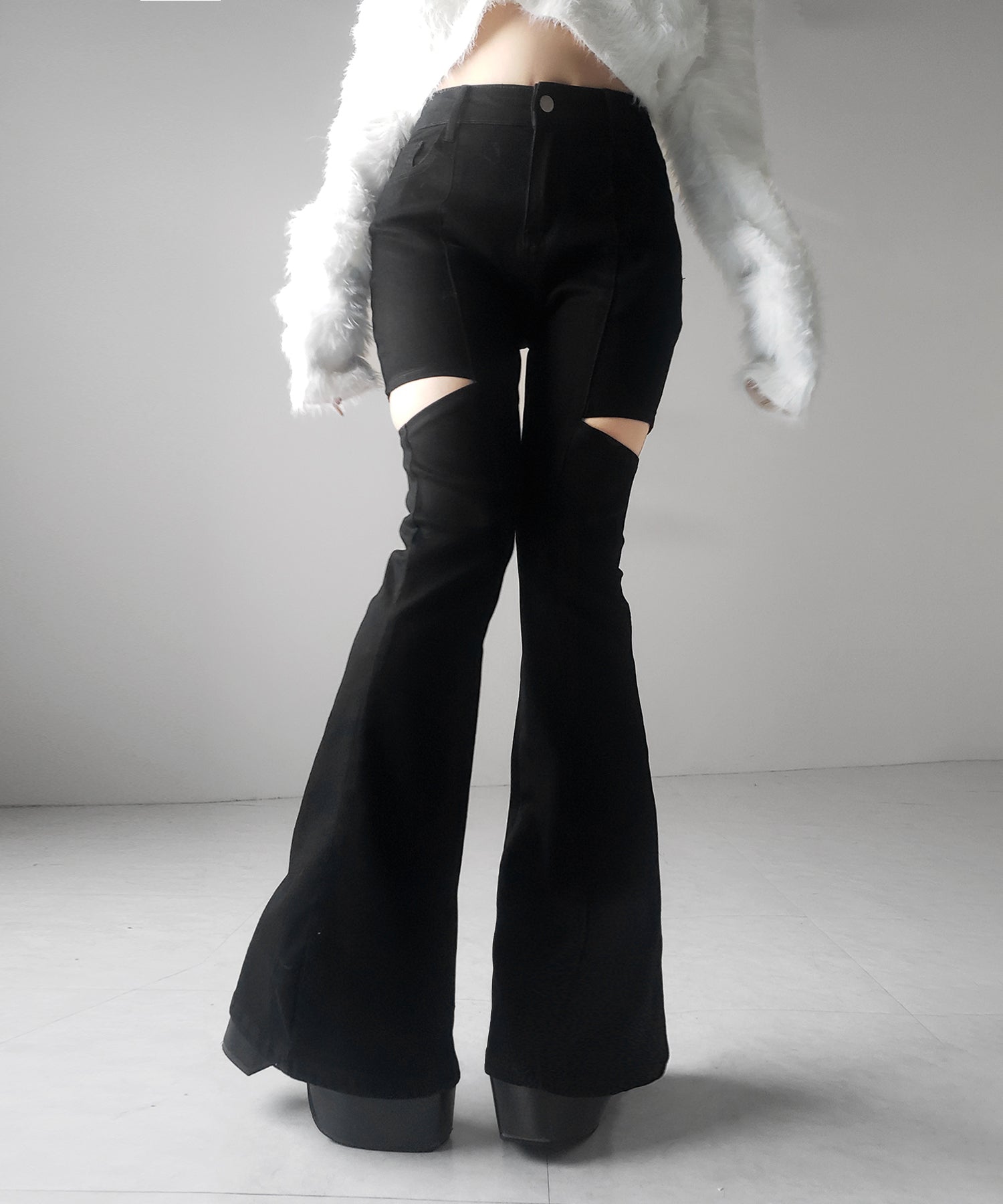カットアウトヴィンテージストレッチフレアデニム / cutout vintage stretch flare denim