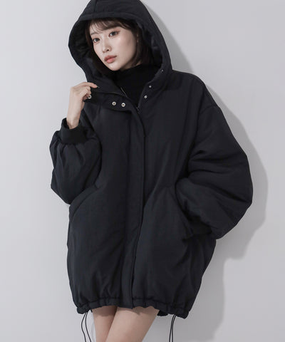 【 裾絞り可能2WAY 】フード付きパファーエコダウンモンスターコート / 2WAY Hooded puffer eco down monster coat