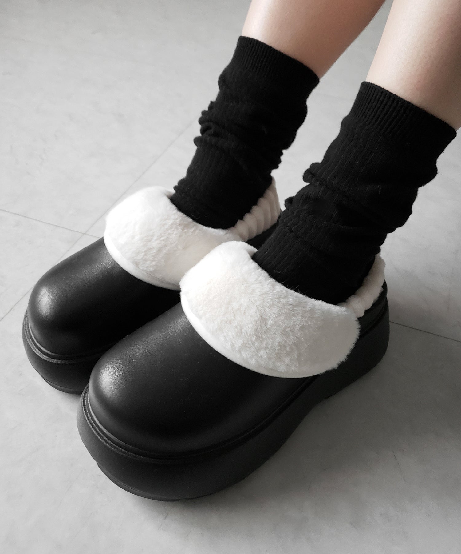 厚底EVAボアサボスリッポン / platform EVA boa sabo slipons