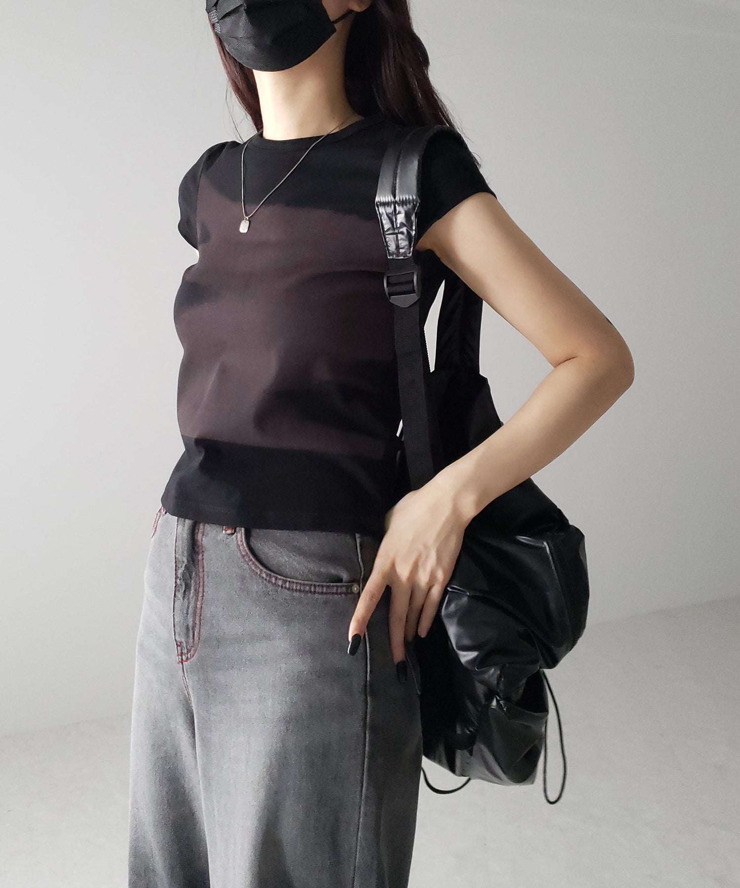 ニュアンスペイントフレンチスリーブTシャツ【 韓国製 】